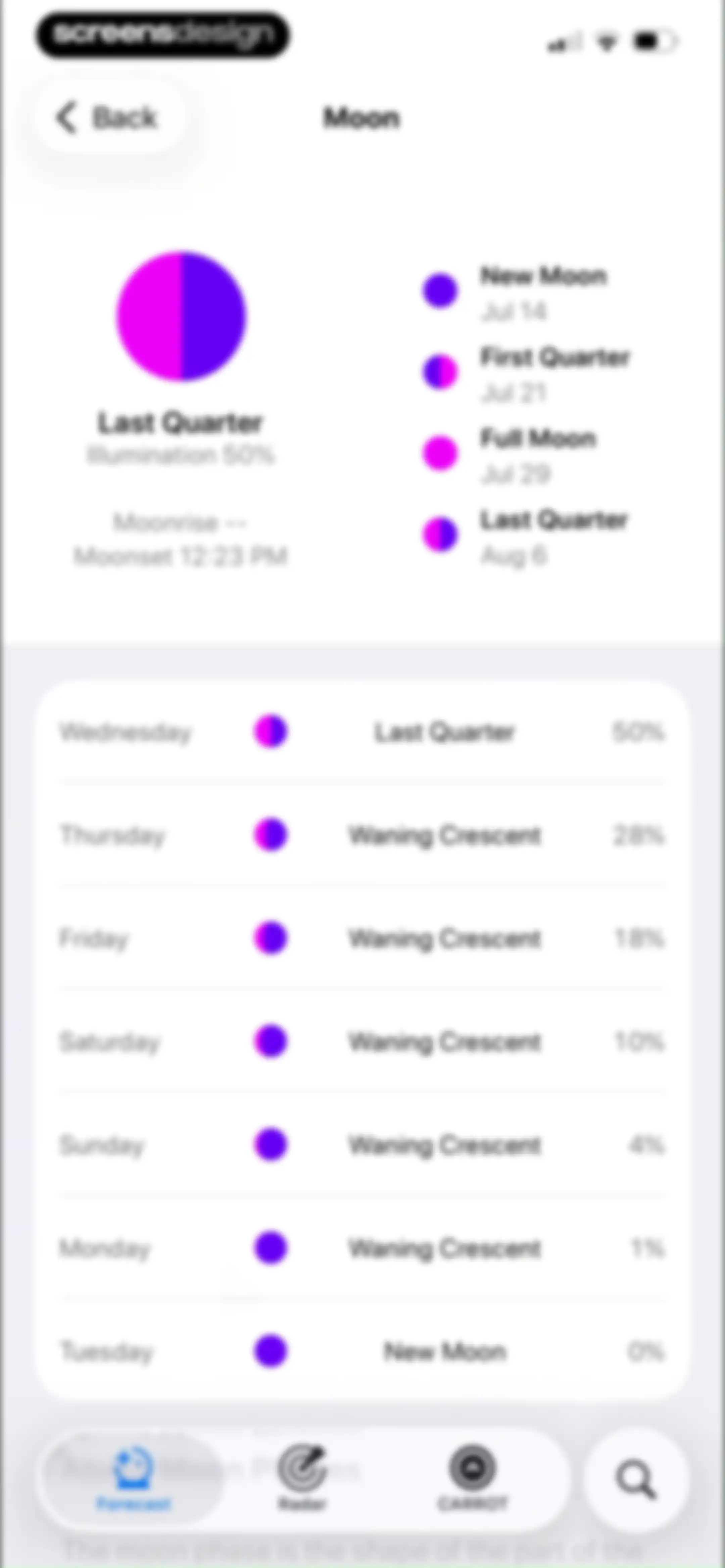 CARROT Weather: Alerts & Radar screen 43
