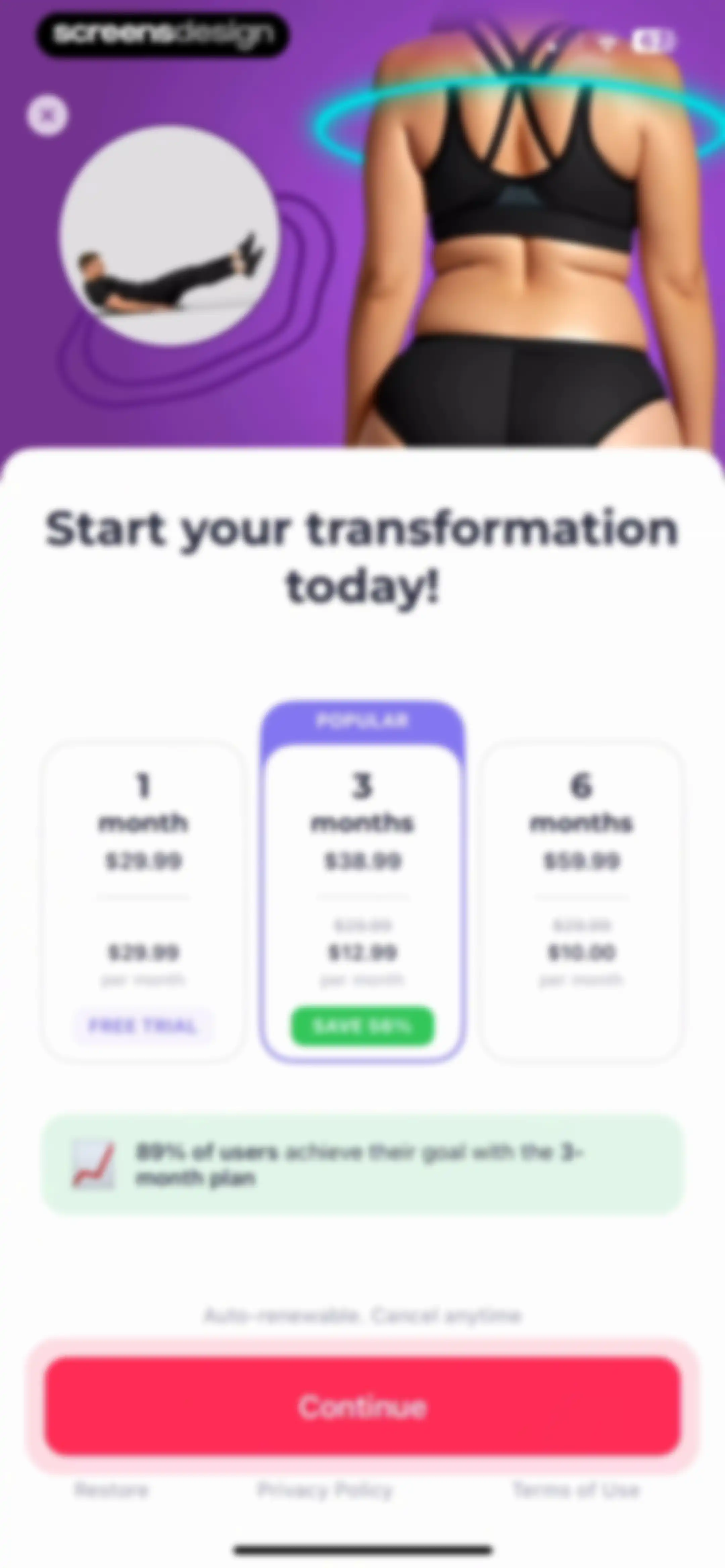 FitMe - Lazy Workout at Home screen 43