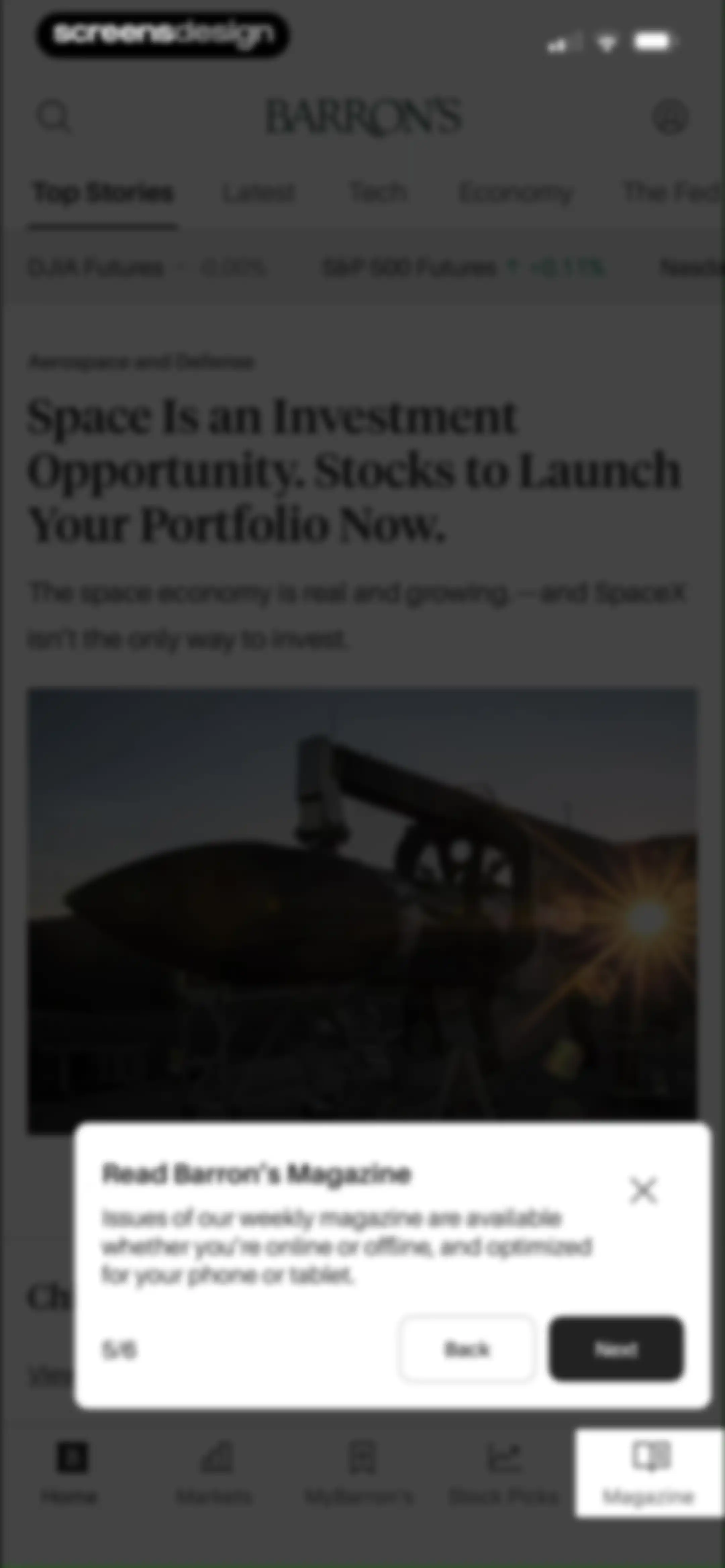 Barron’s - Investing Insights screen 9