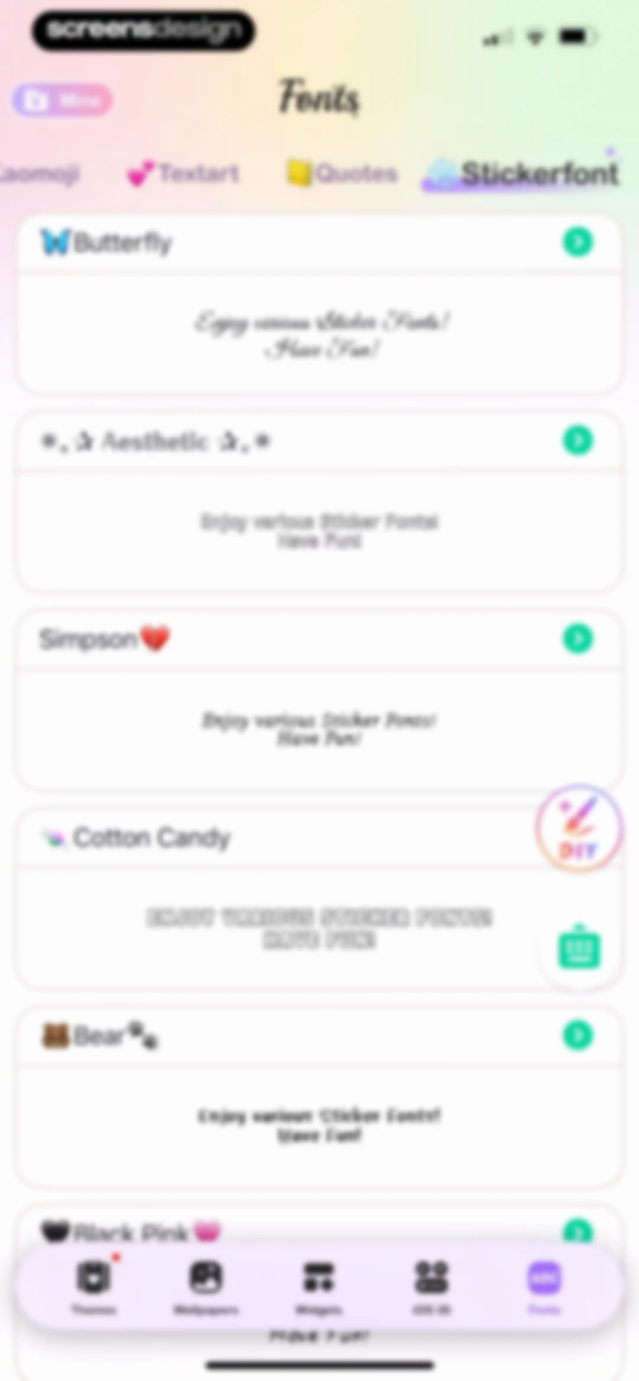 Cool Themes & Fonts: Cute Text screen 122