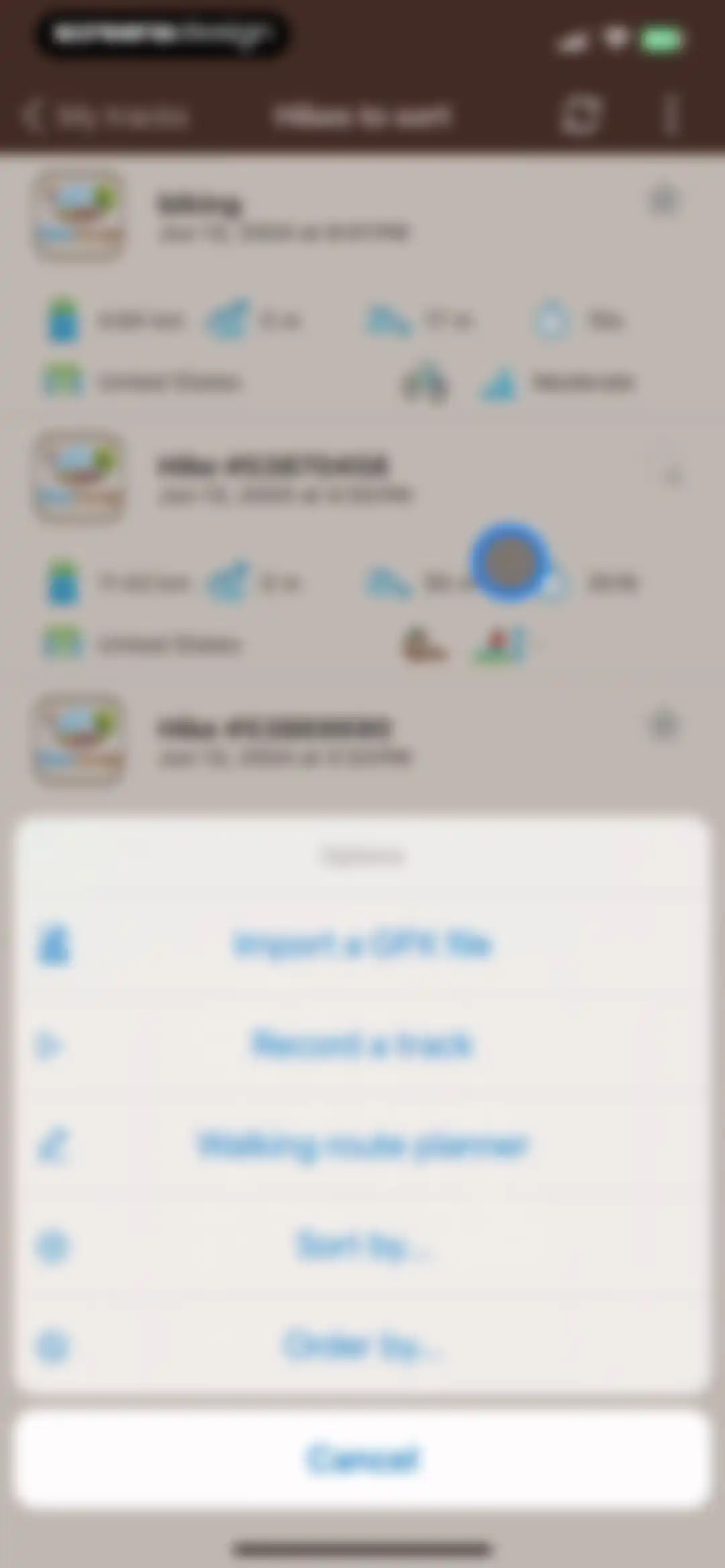Visorando Walking Routes screen 65