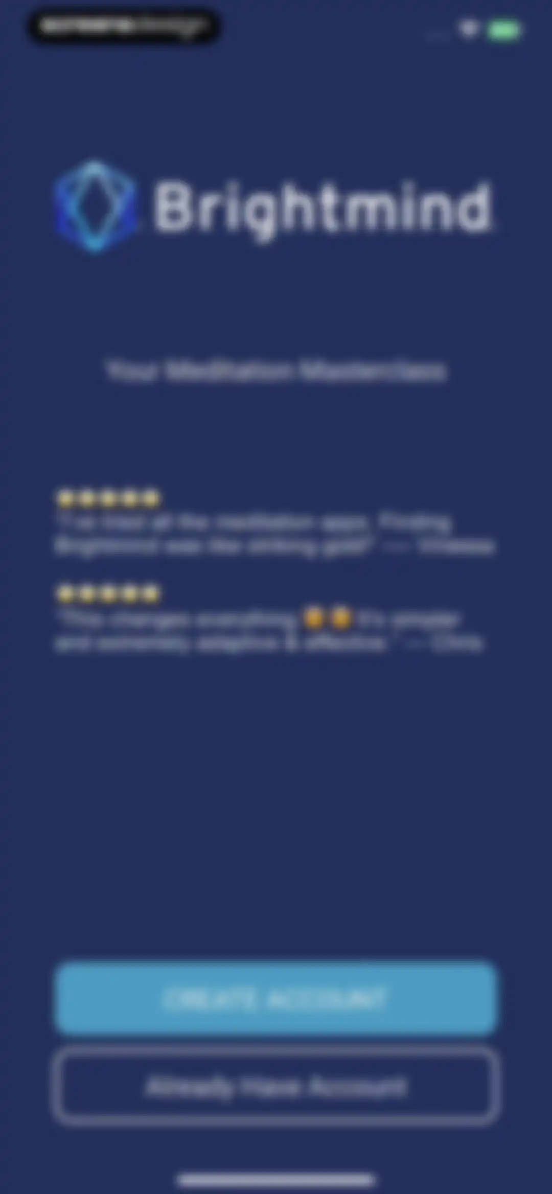 Brightmind Meditation screen 1