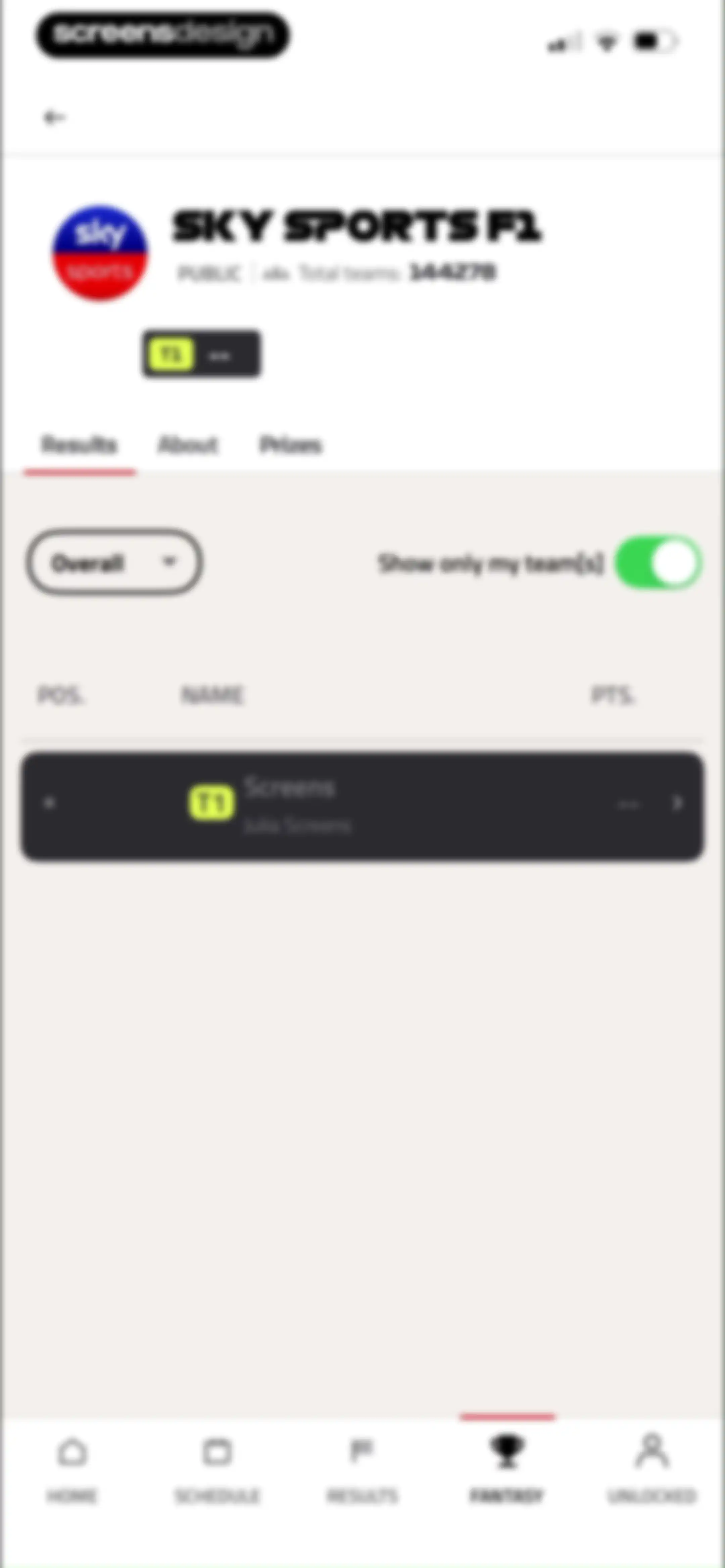 Formula 1® screen 103