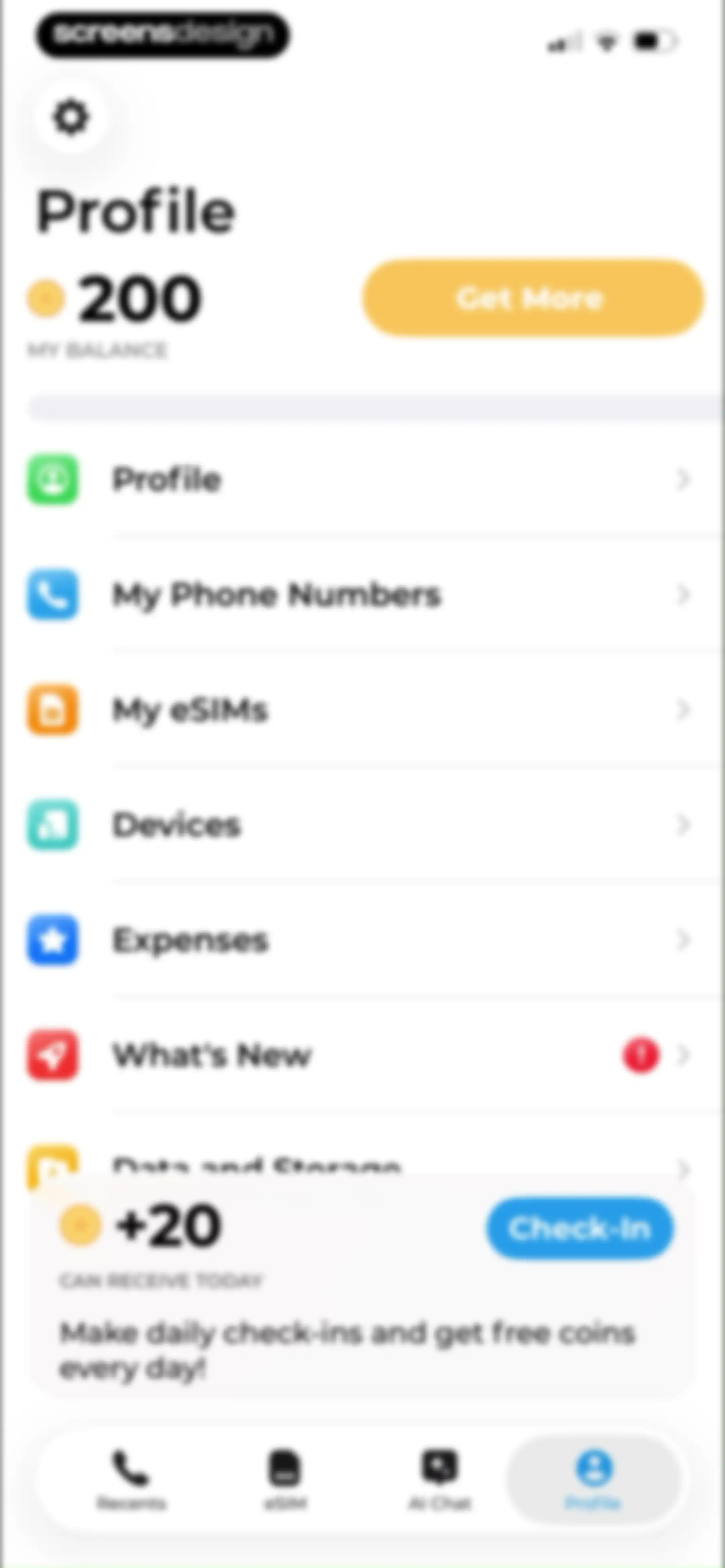 OnPhone: Second Number & eSIM screen 119