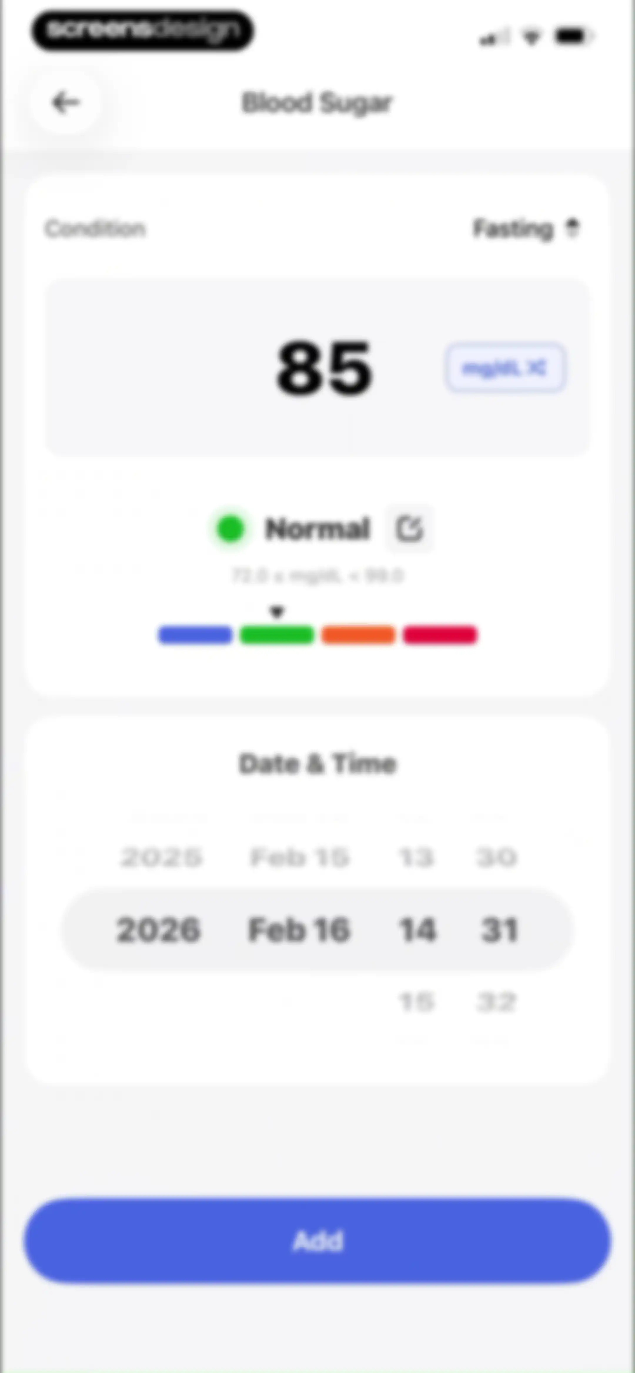 Health Tracker- HeartRate & BP screen 44