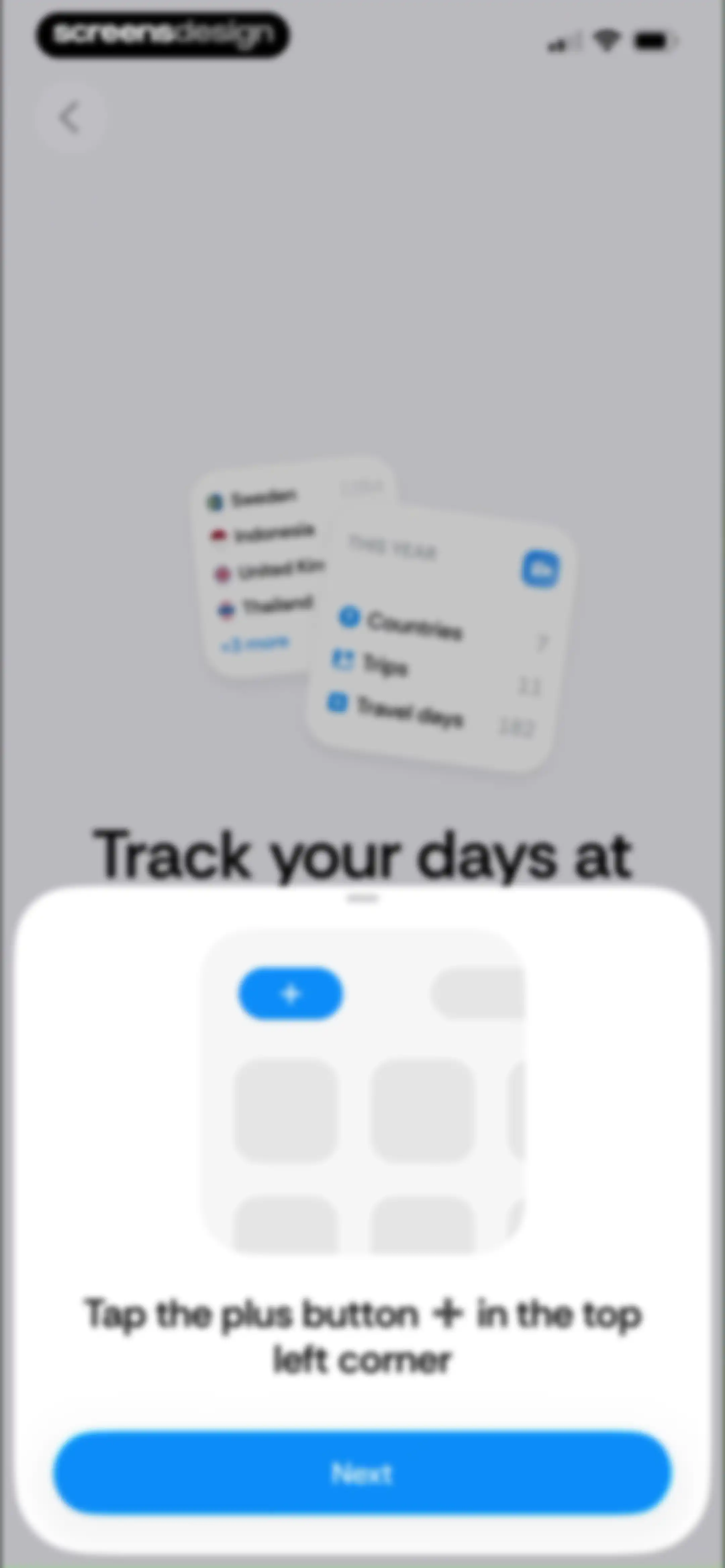 Country Days Tracker: Bounded screen 21