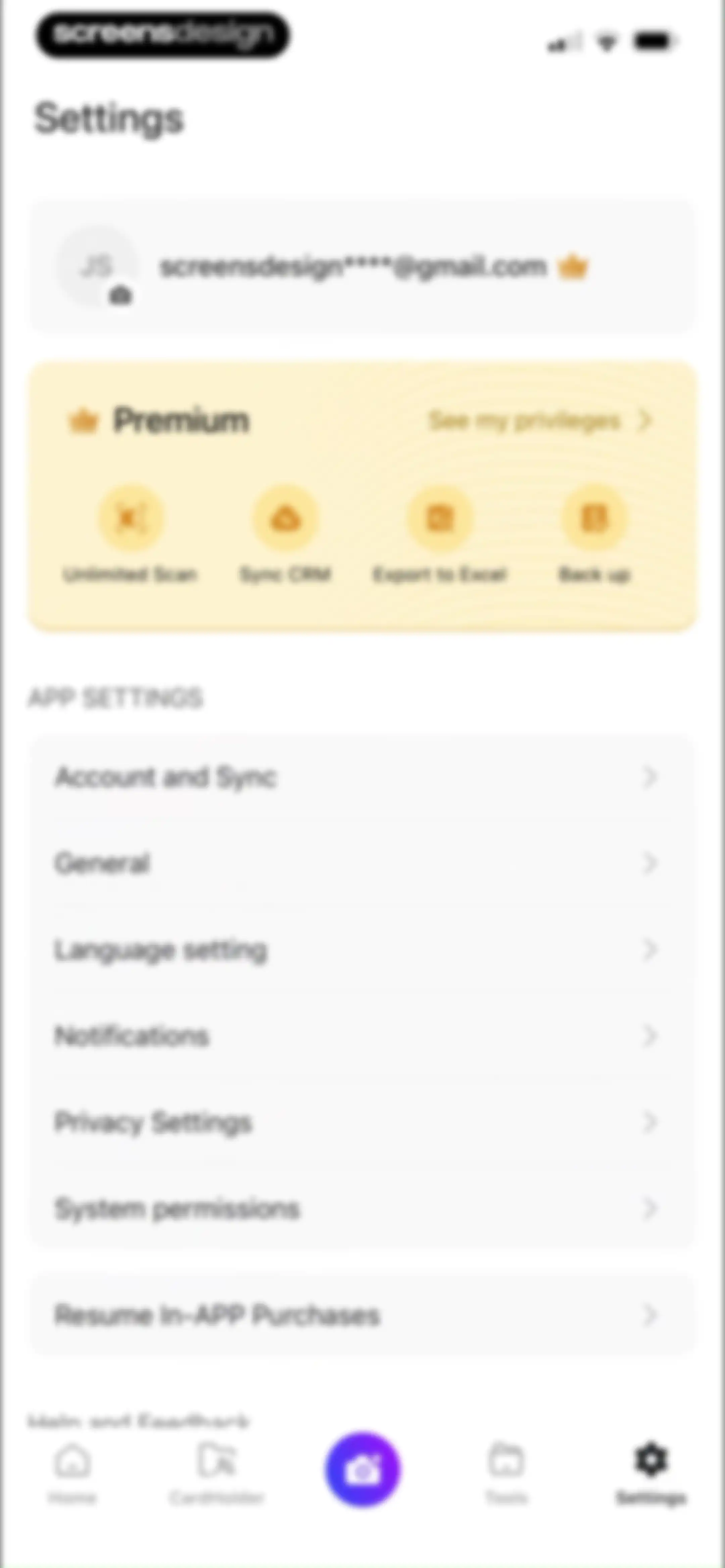 CamCard AI Business Assistant screen 150