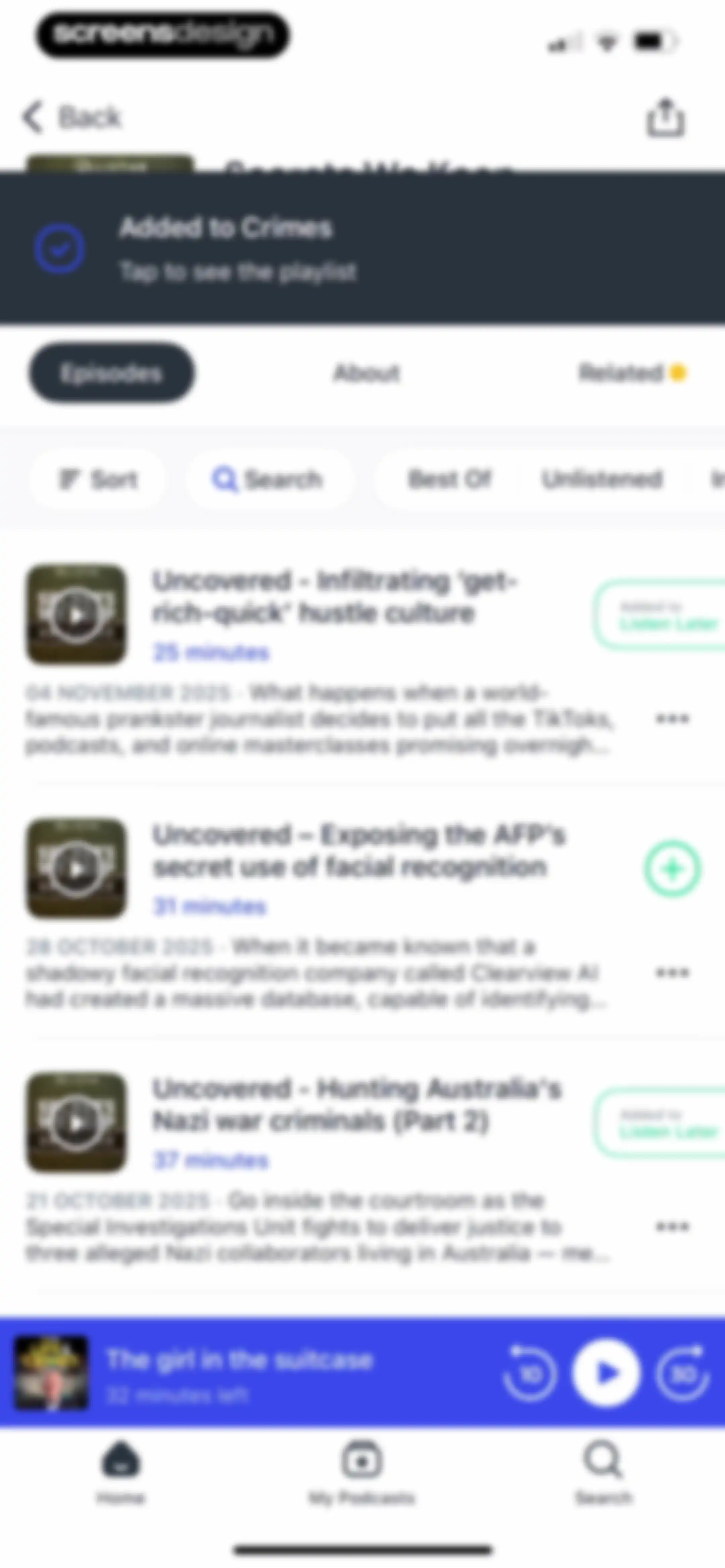 Podcast App screen 36