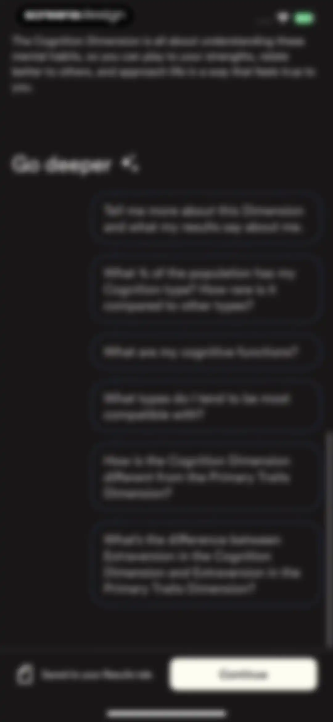 Dimensional: Personality Test screen 51