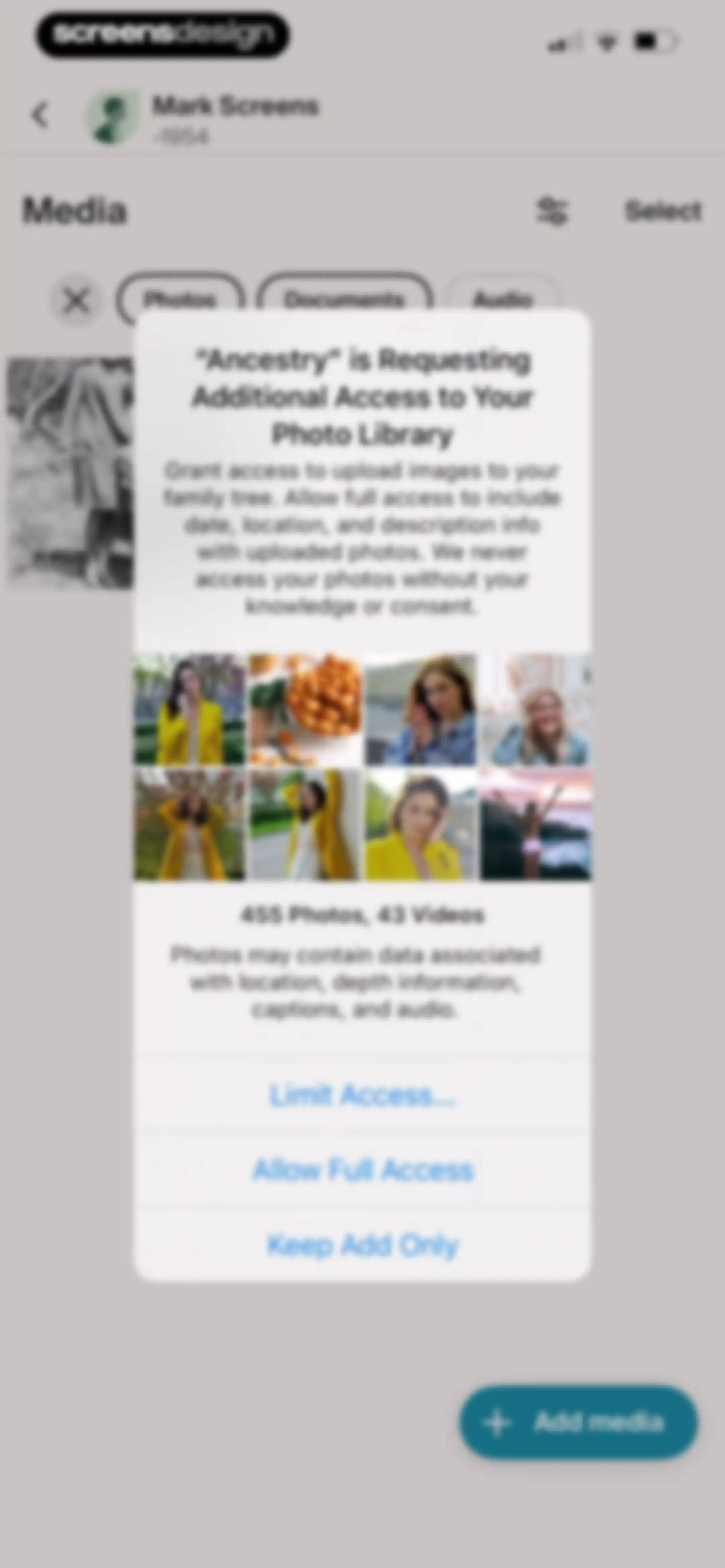 Ancestry: Family History & DNA screen 99