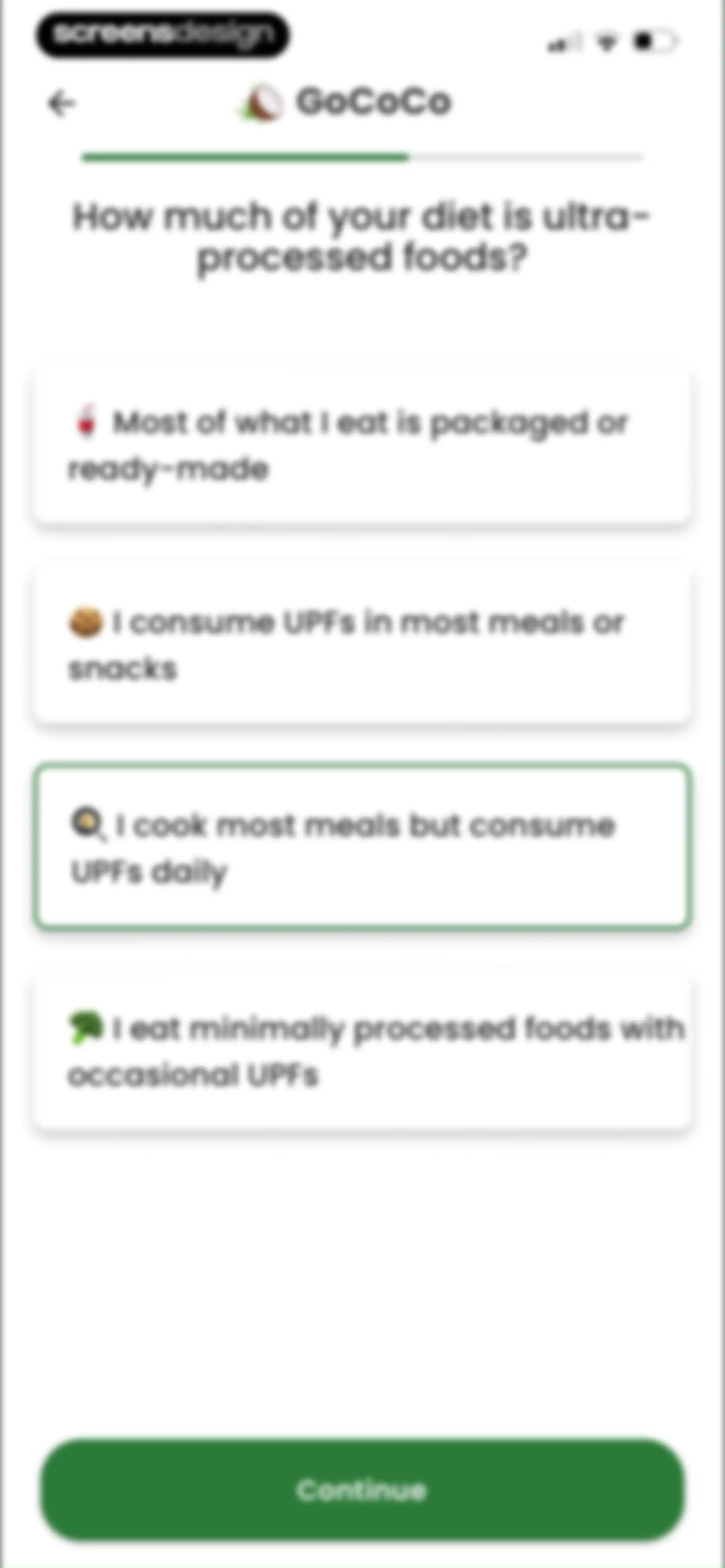Diabetes food tracker - Gococo screen 25