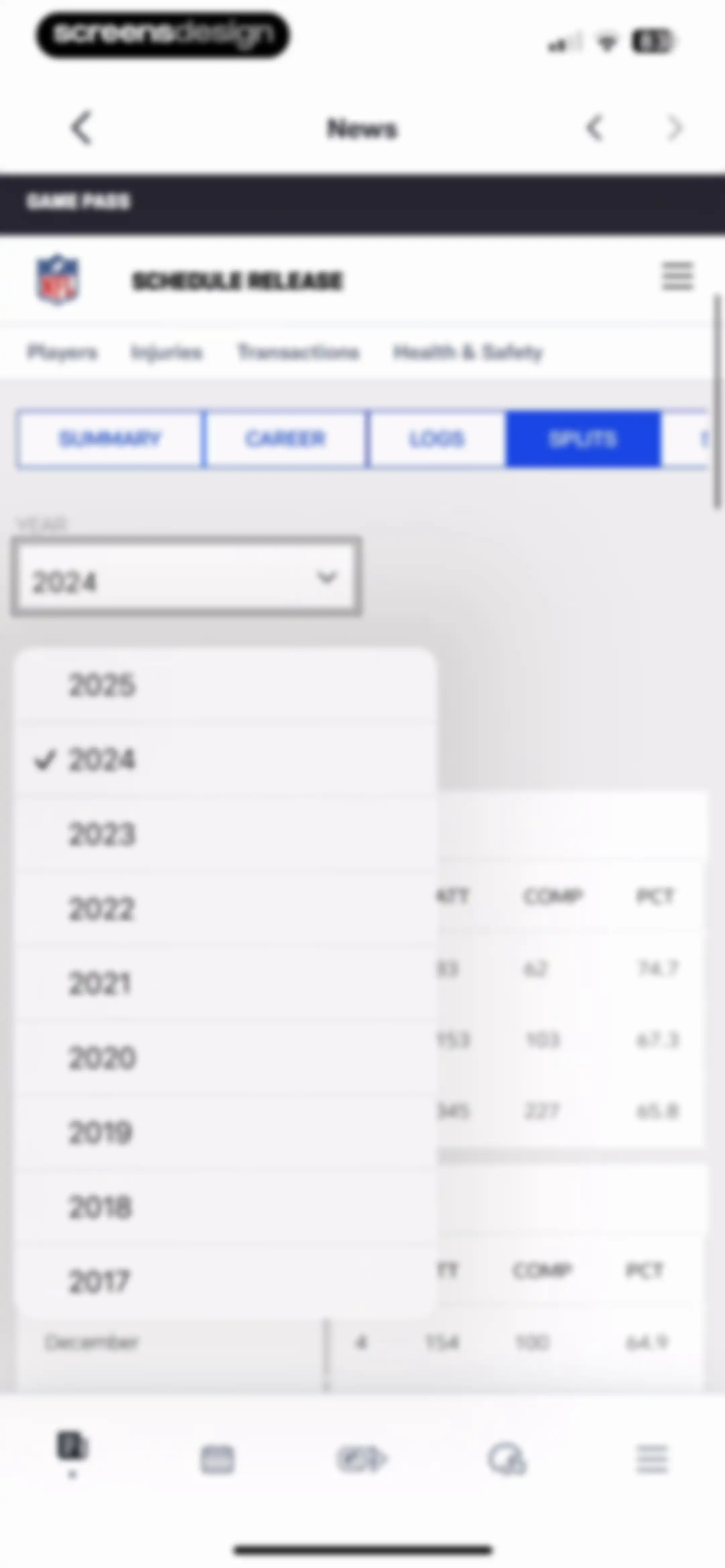 NFL screen 66