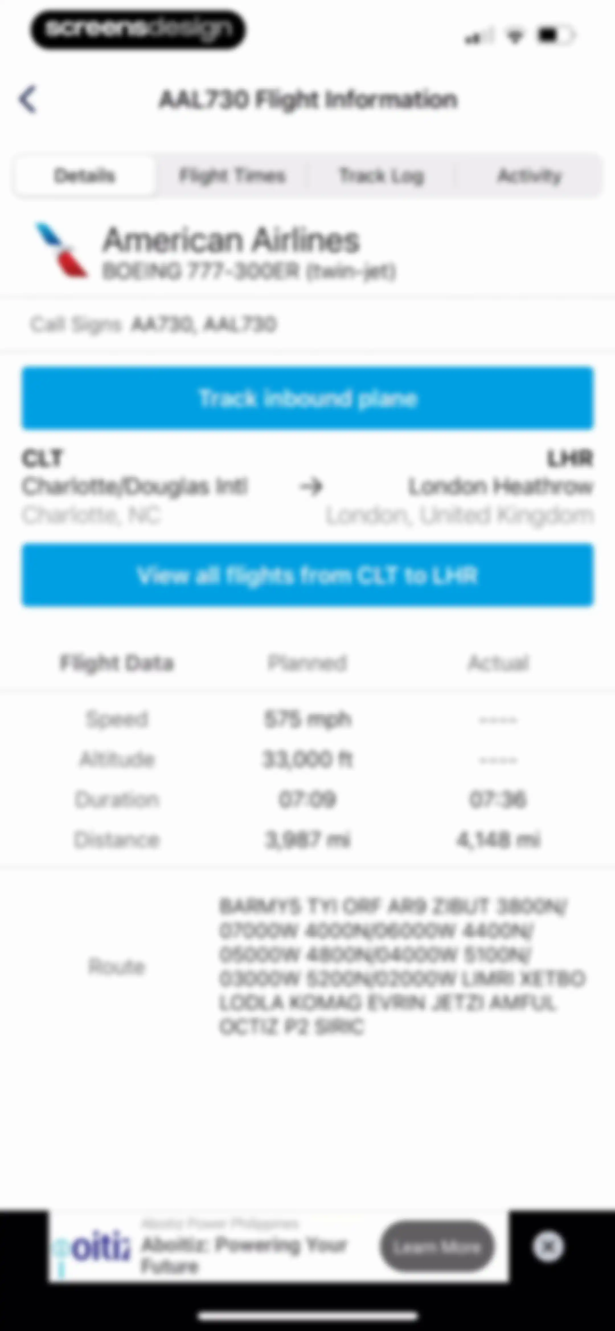 FlightAware Flight Tracker screen 23