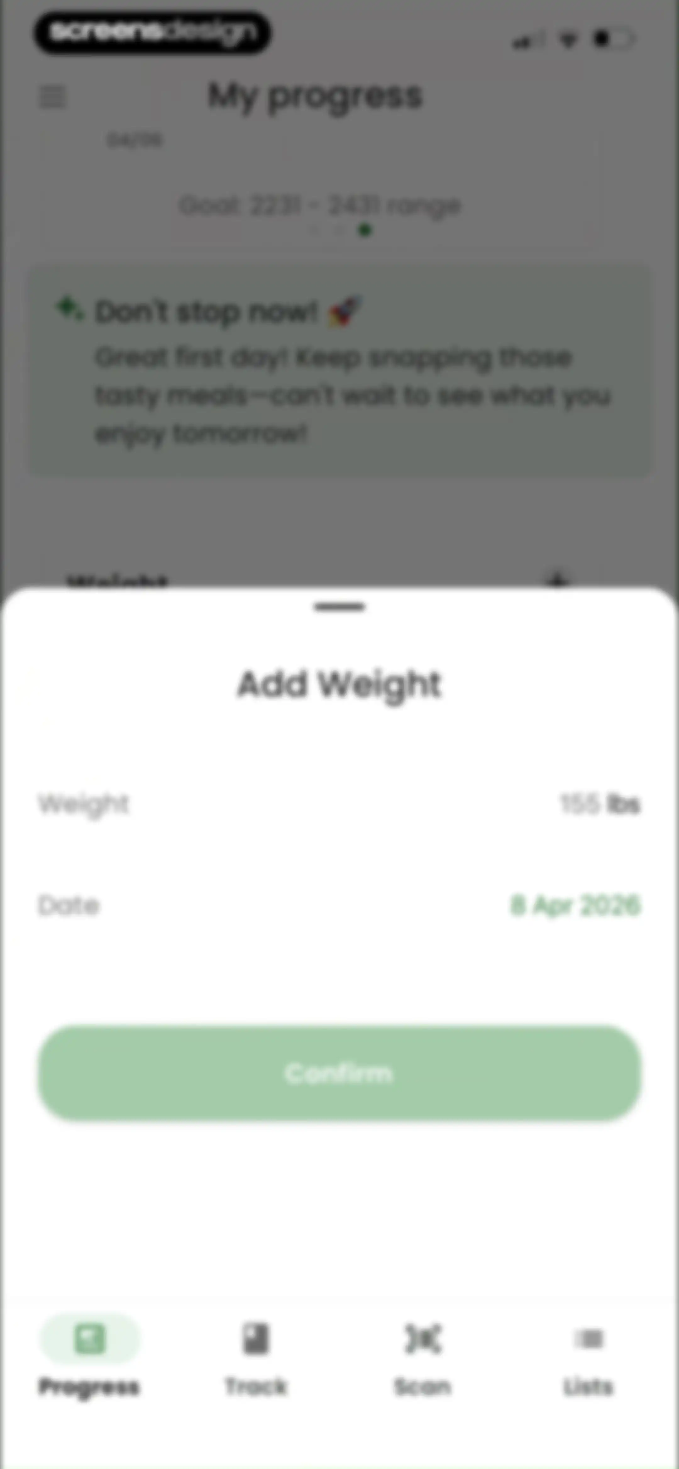 Diabetes food tracker - Gococo screen 103