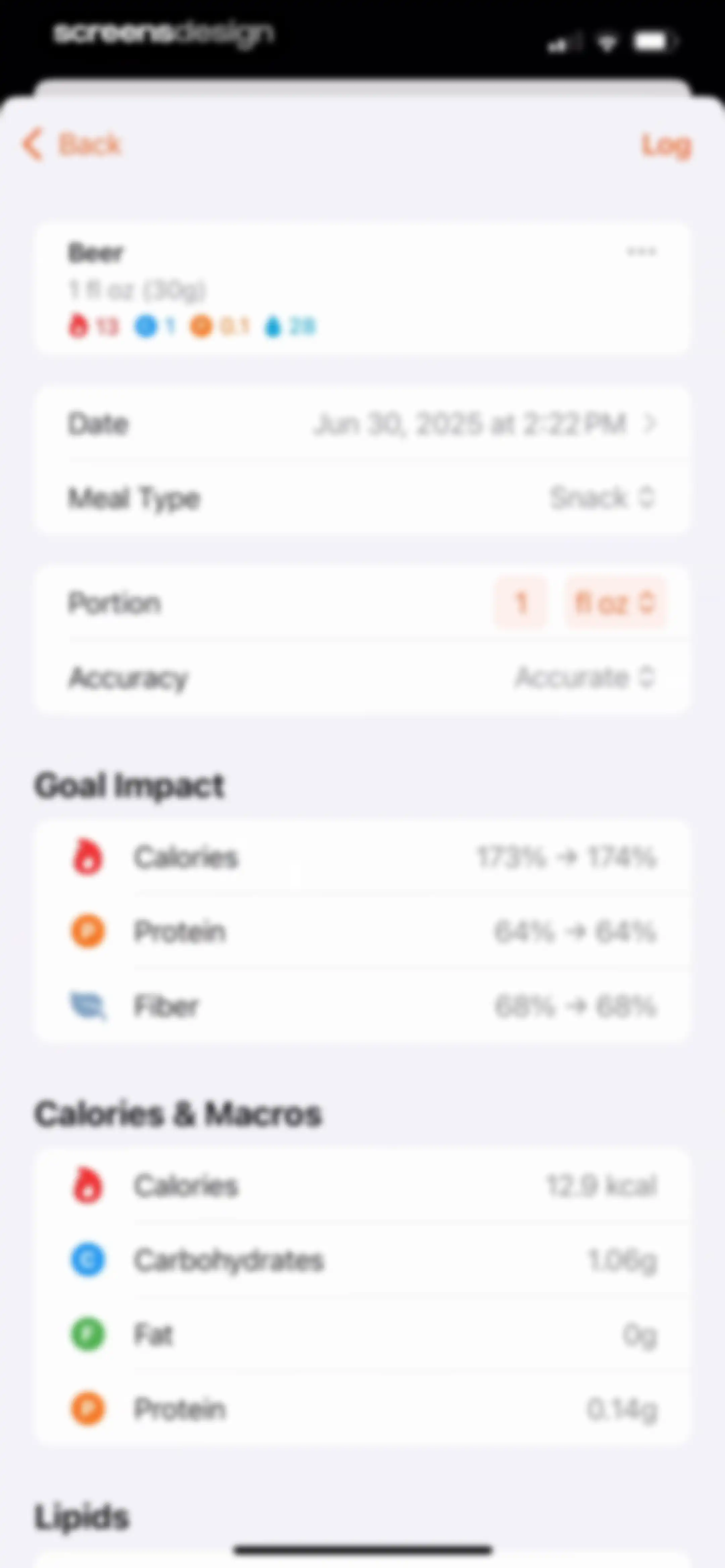 Nutrition Tracker: Foodnoms screen 119