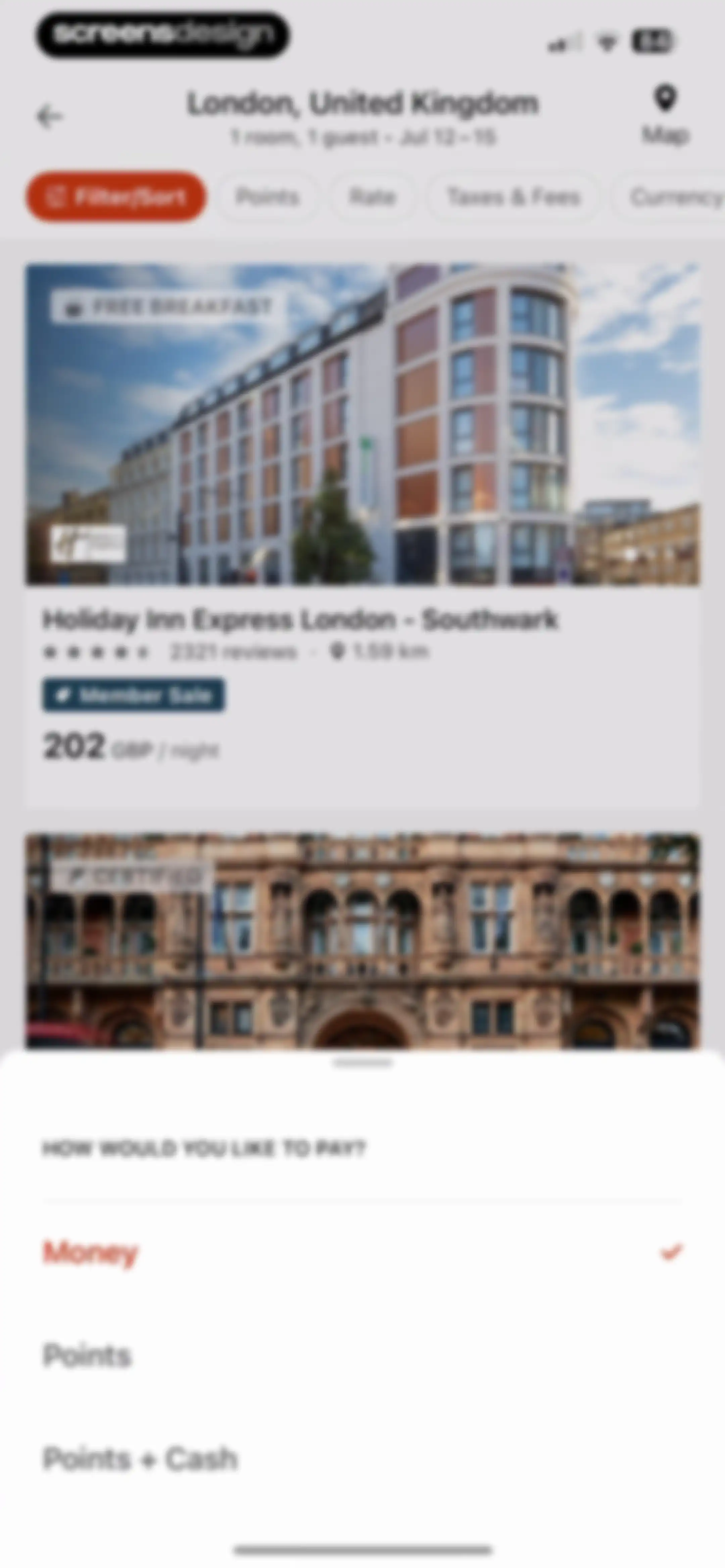 IHG One Rewards: Book Hotels screen 110