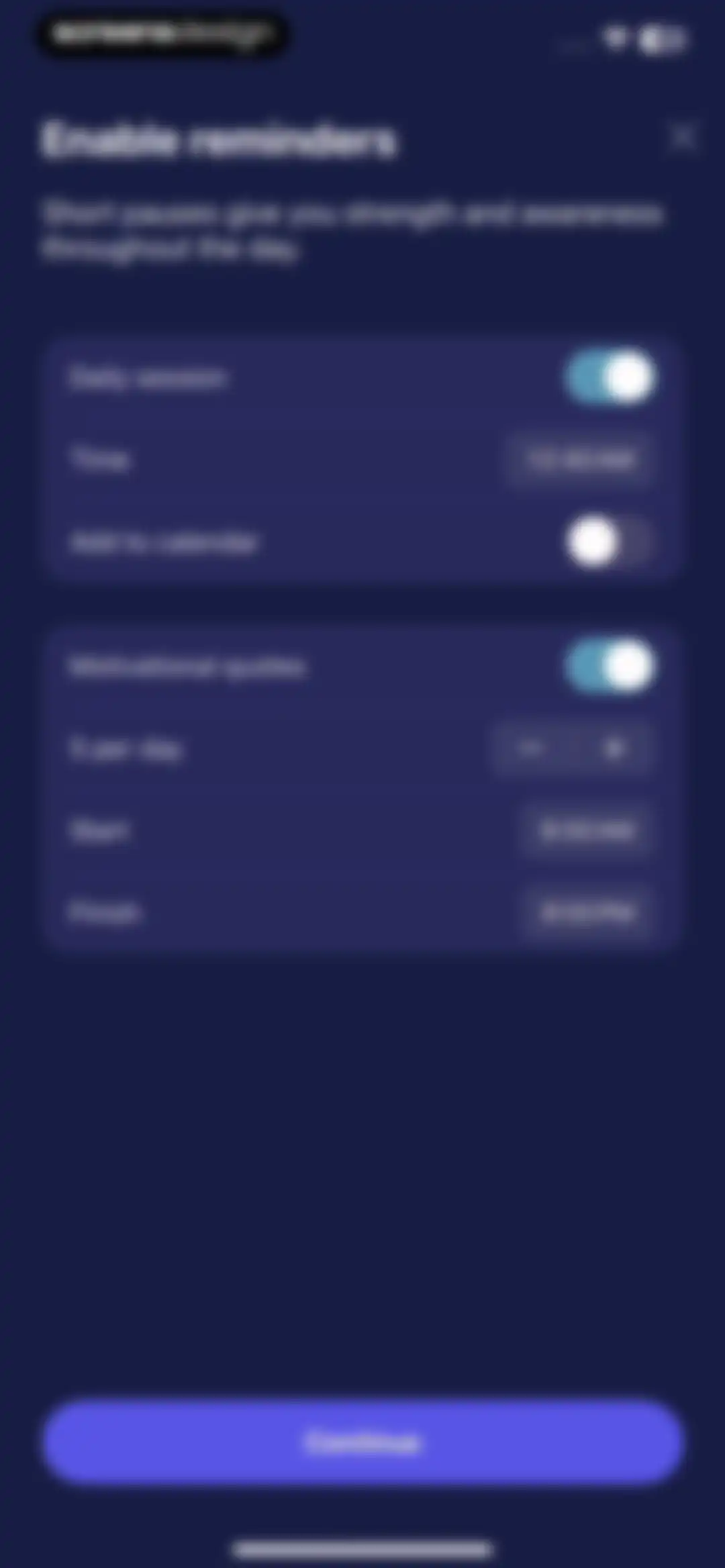 Mo Meditation, Sleep, Recovery screen 17