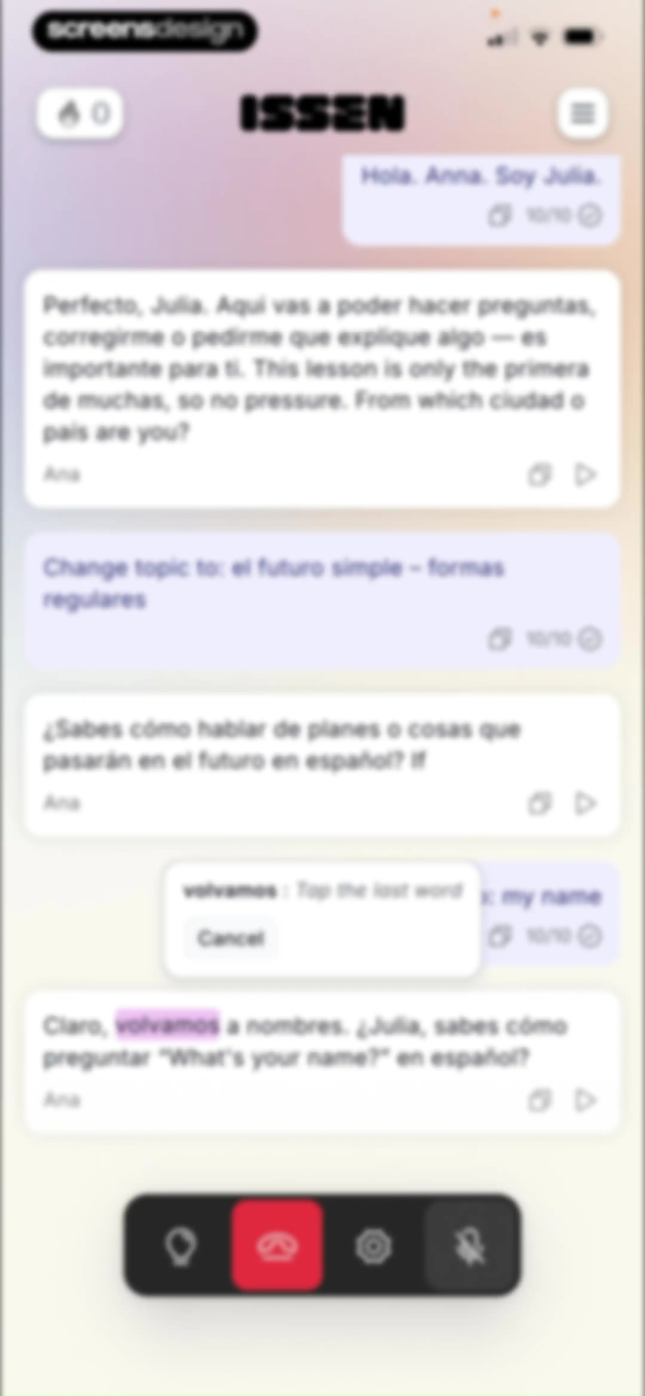 ISSEN - Voice Tutor screen 30