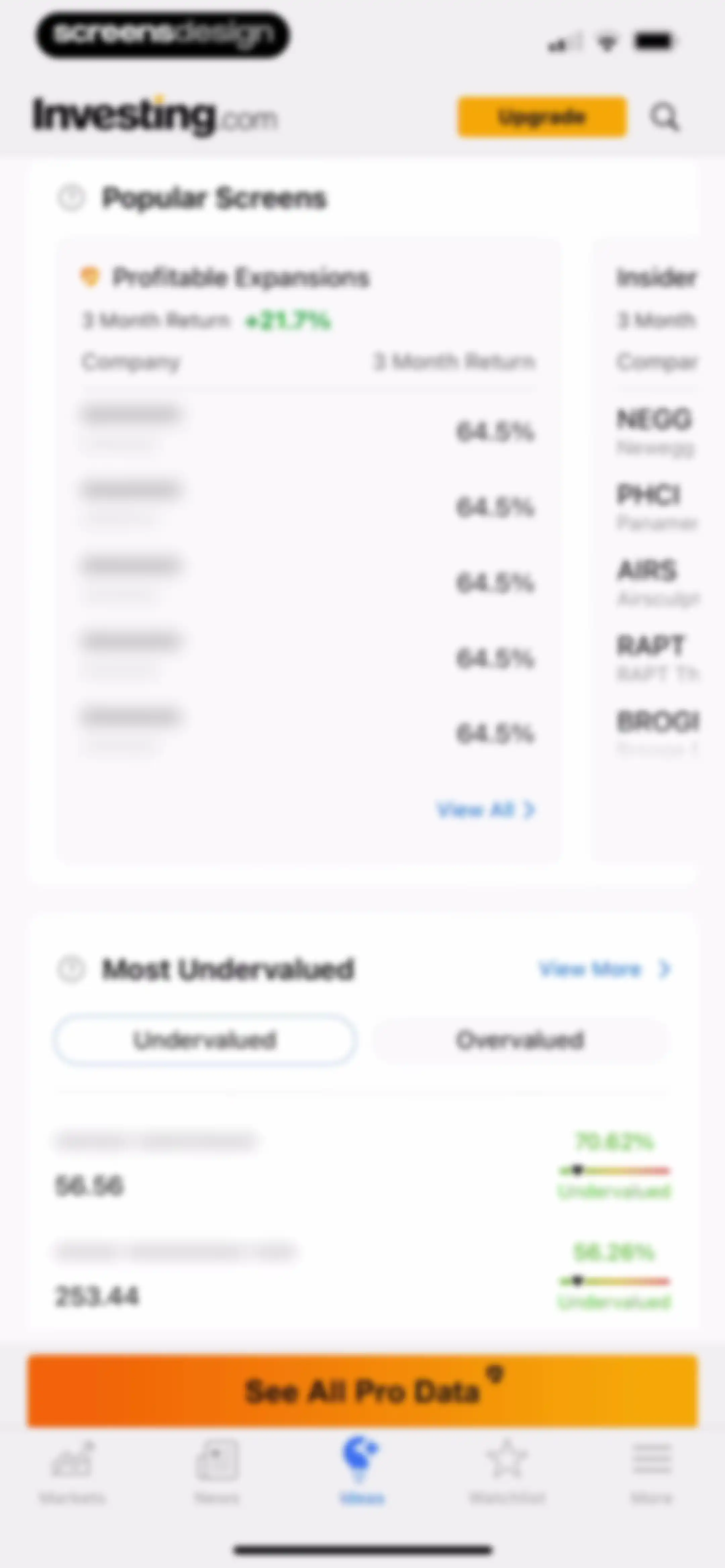 Investing.com: Stock Market screen 108