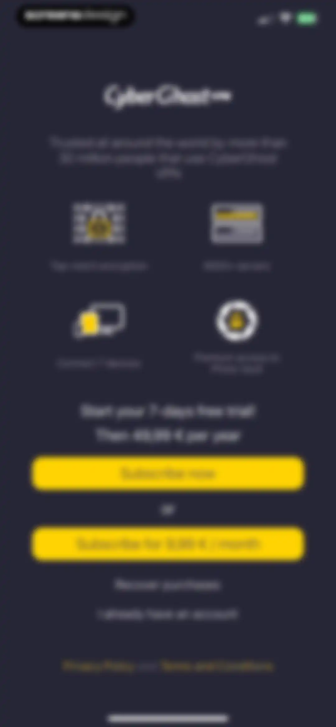 CyberGhost: Safe & Private VPN screen 3
