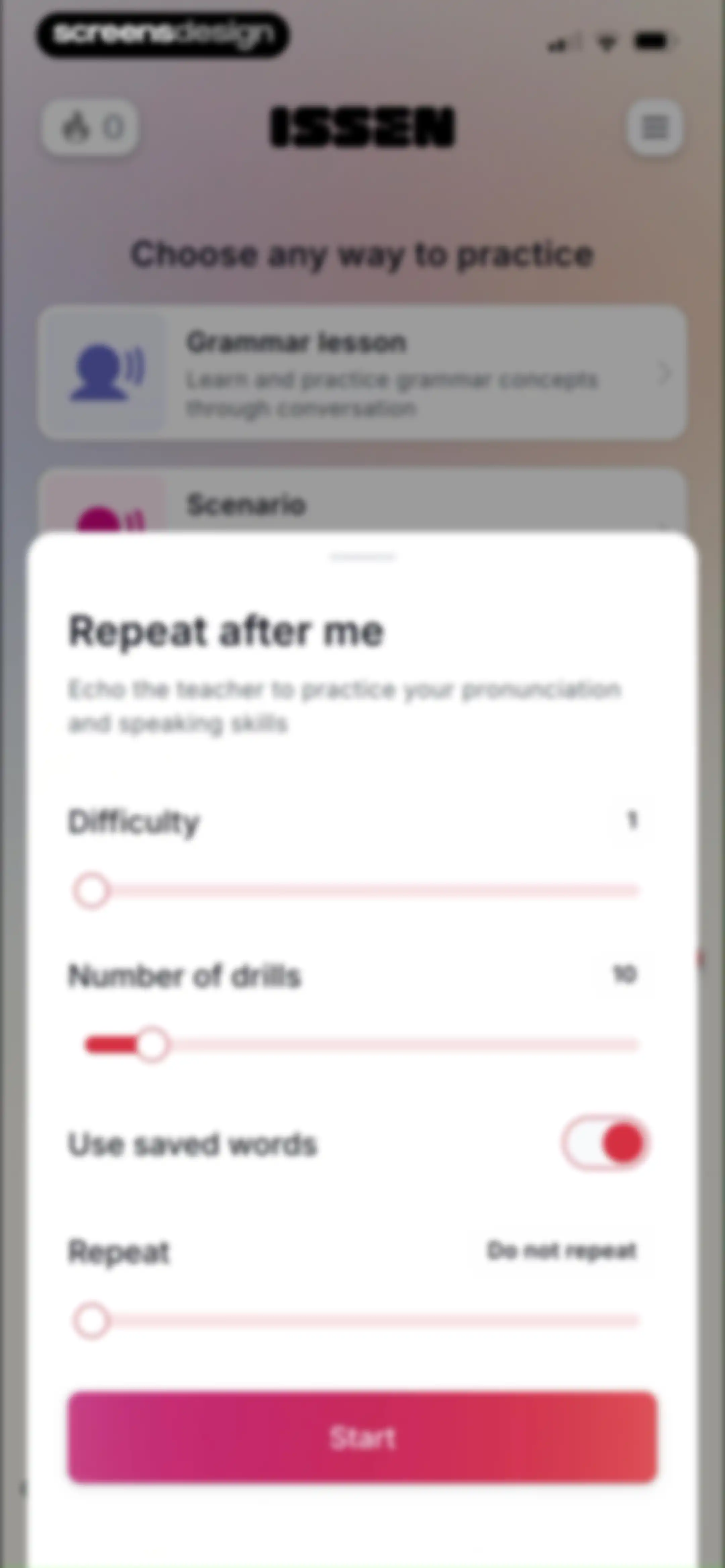 ISSEN - Voice Tutor screen 43