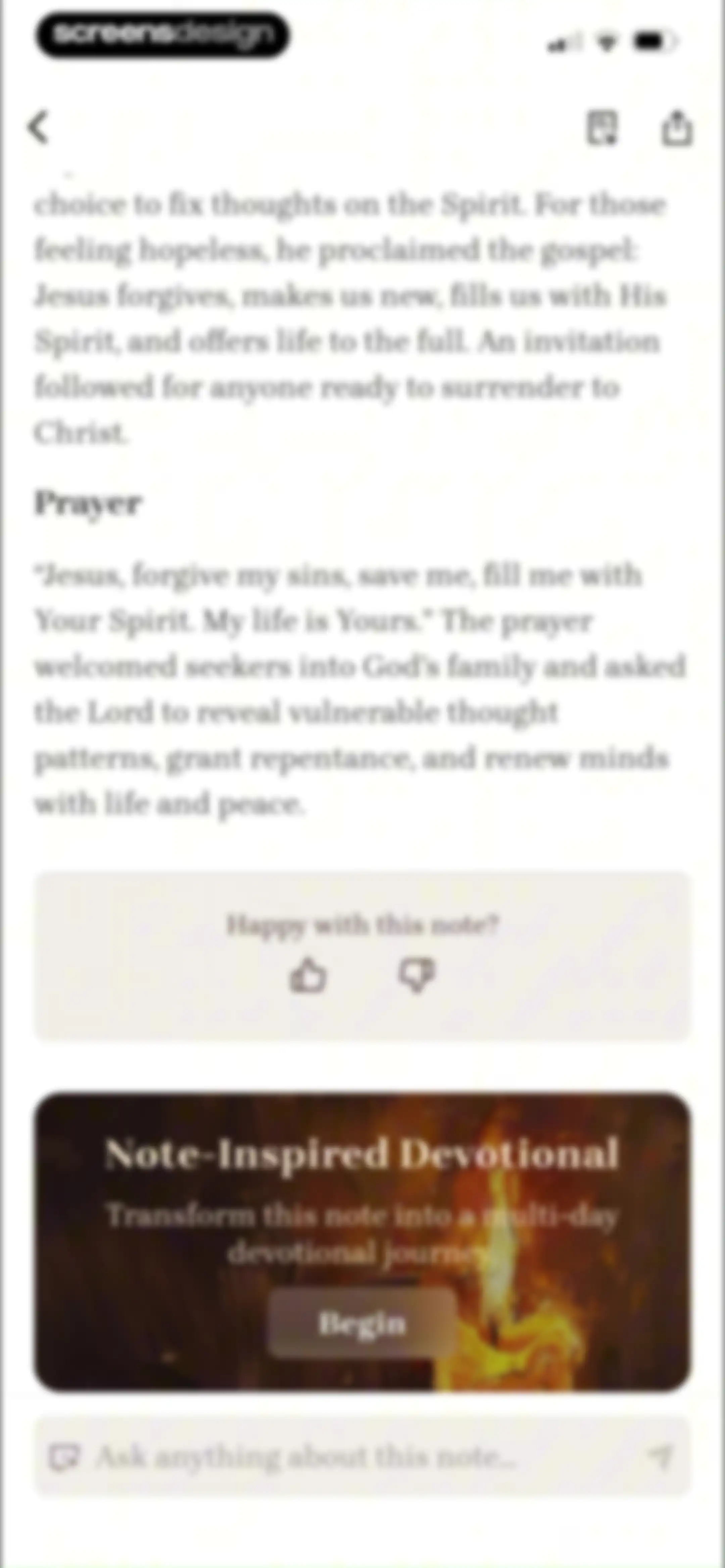Bible Note: Sermon Notes screen 29