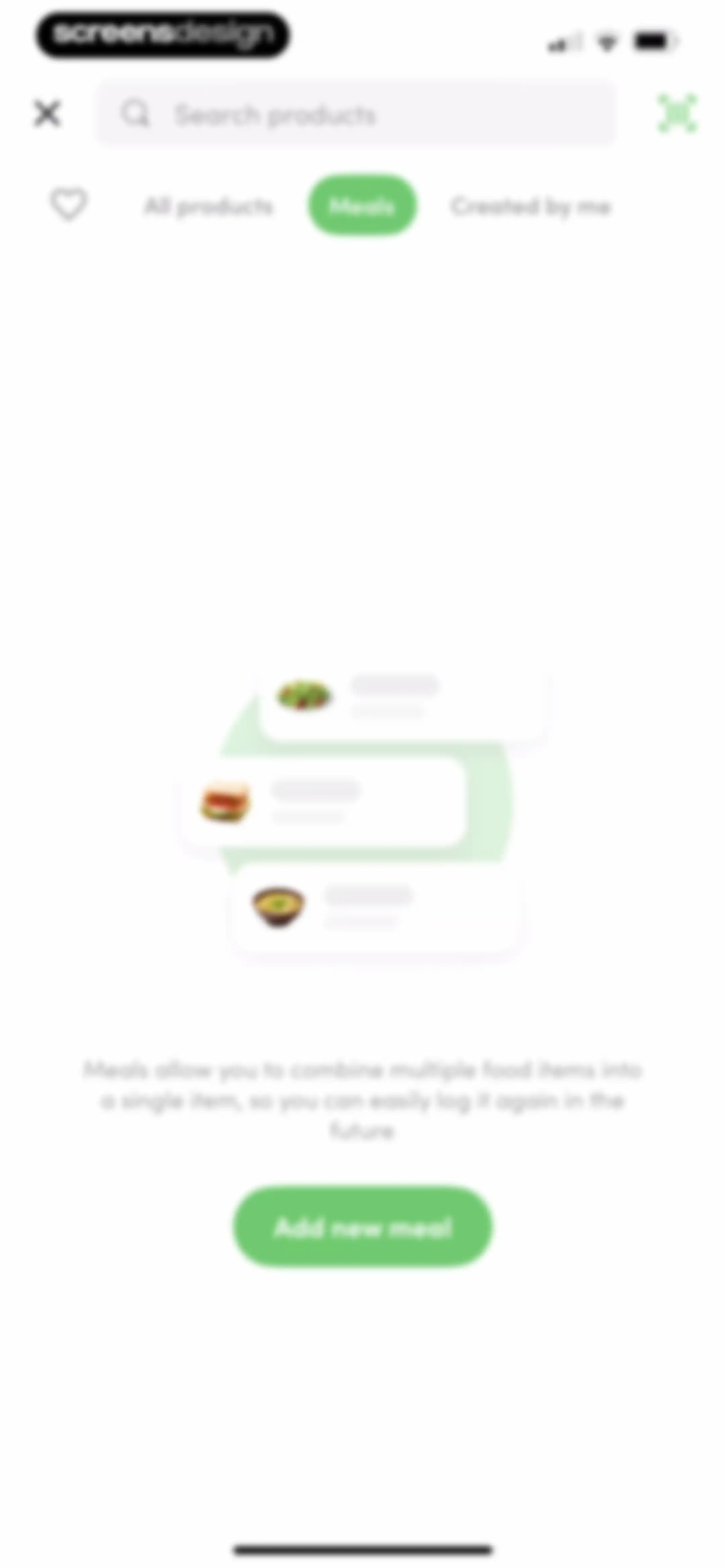 Calories and nutrition tracker screen 52