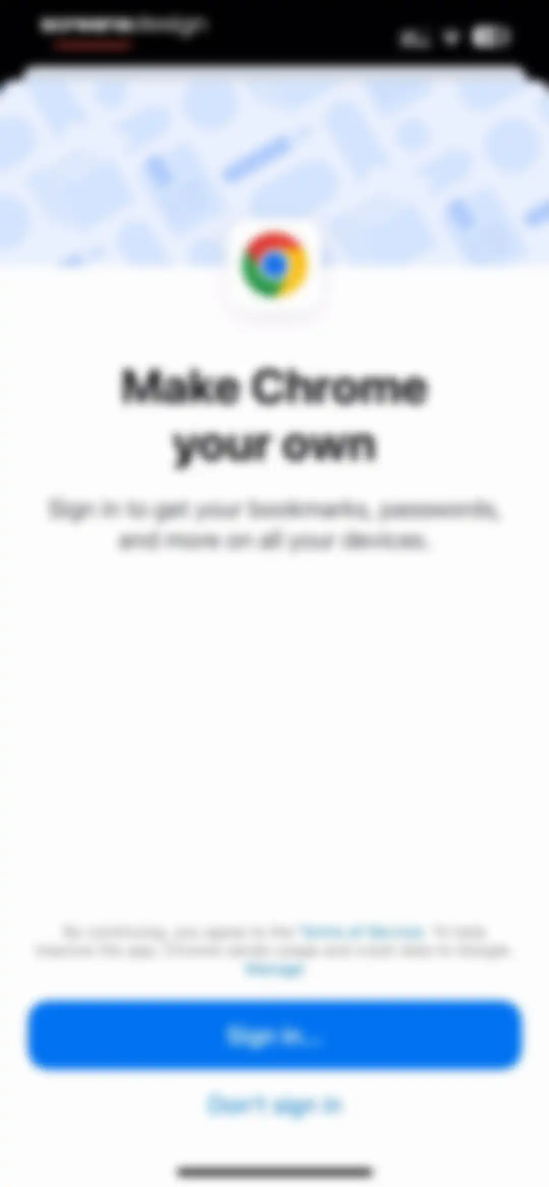 Google Chrome screen 1