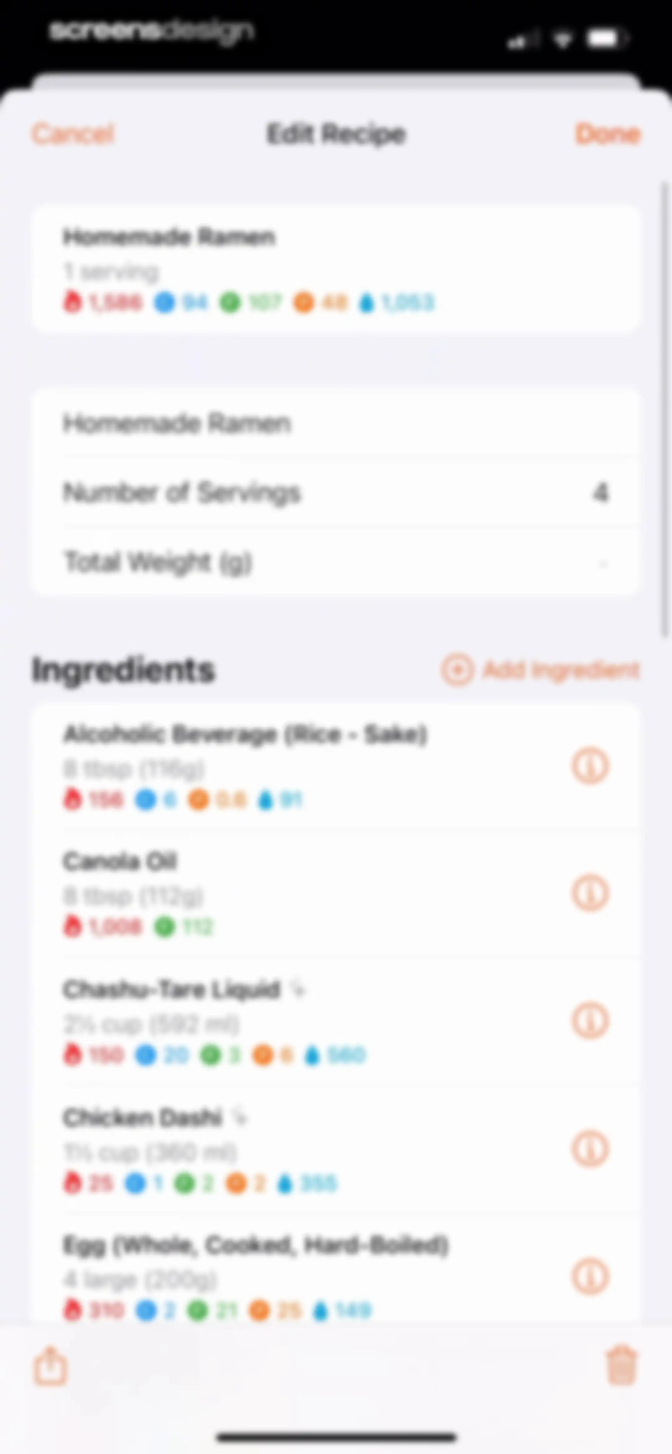 Nutrition Tracker: Foodnoms screen 162