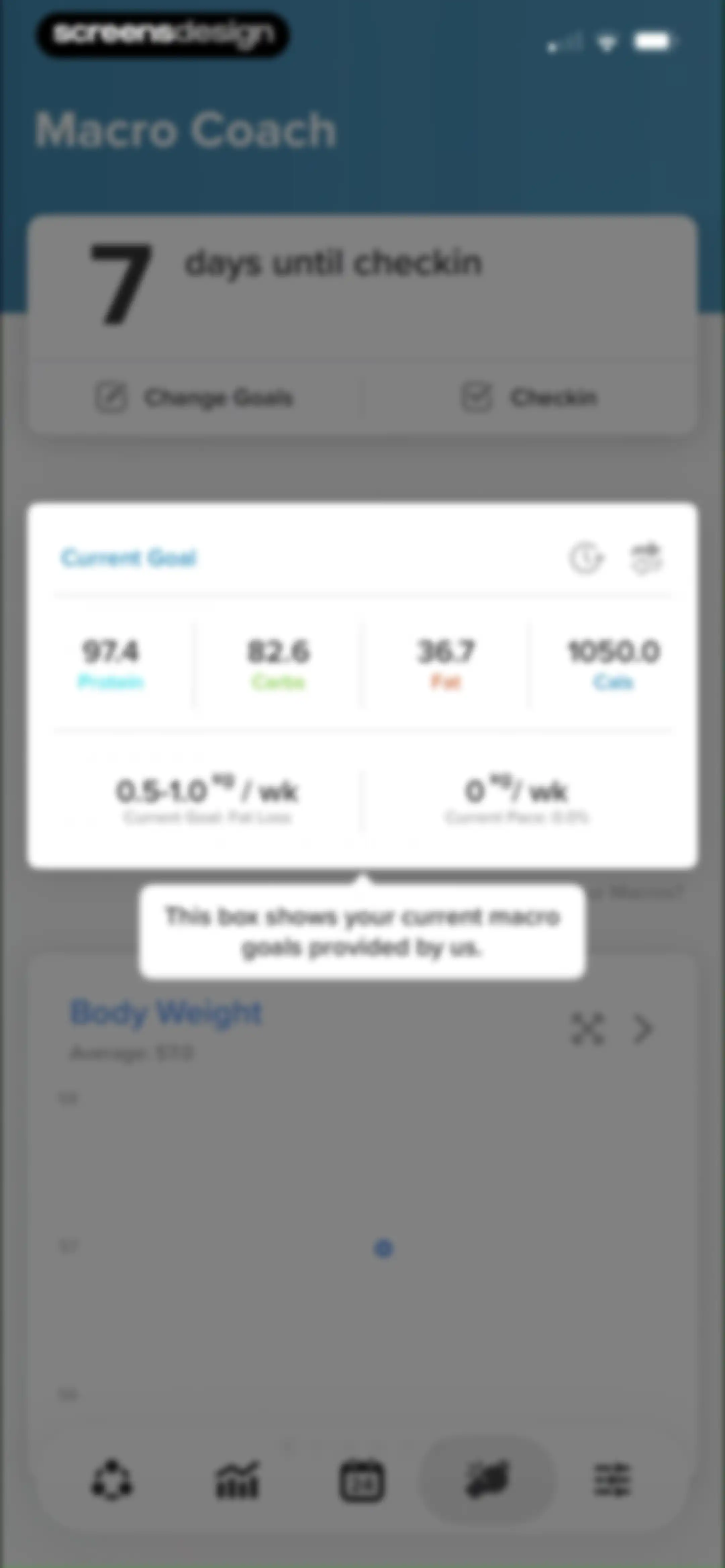 My Macros+ | Macro Tracker screen 169