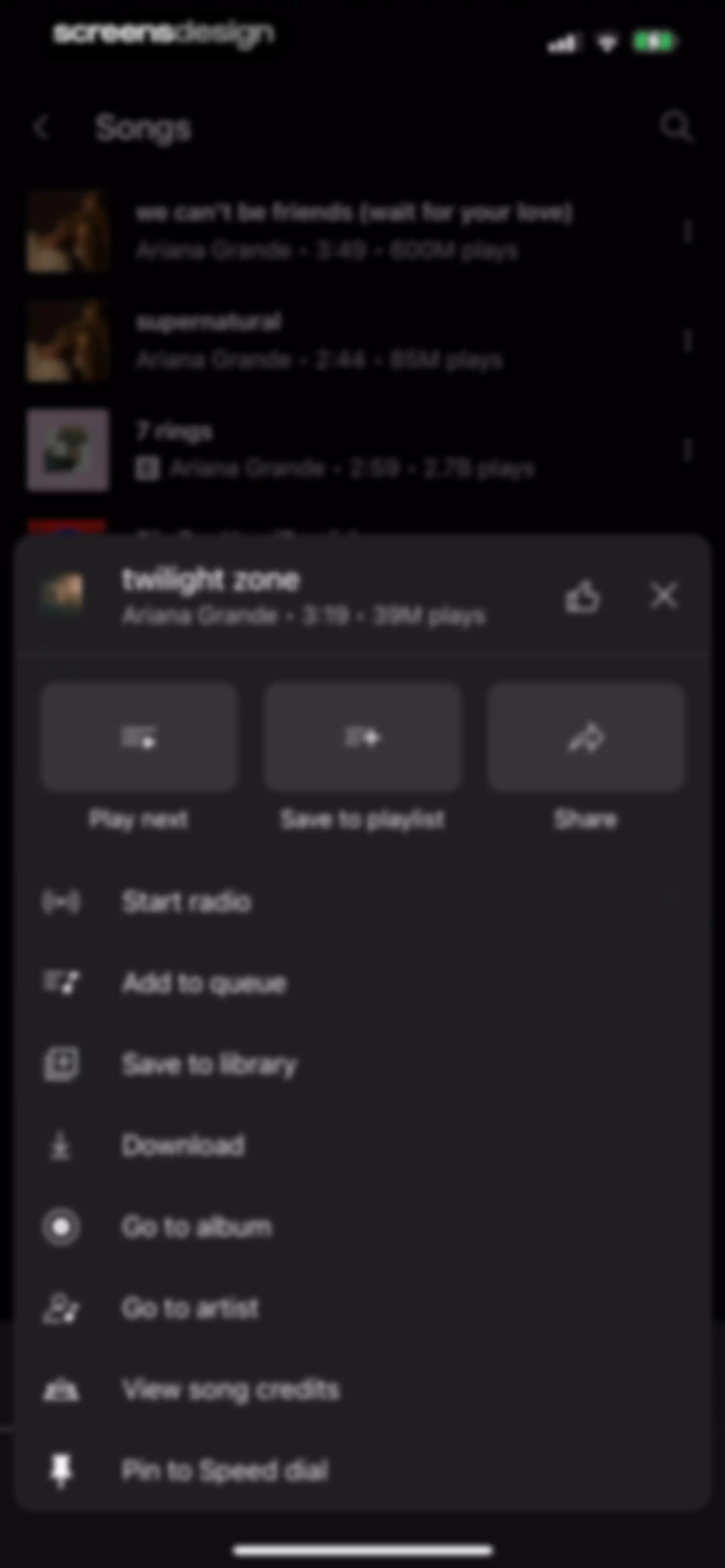 YouTube Music screen 82