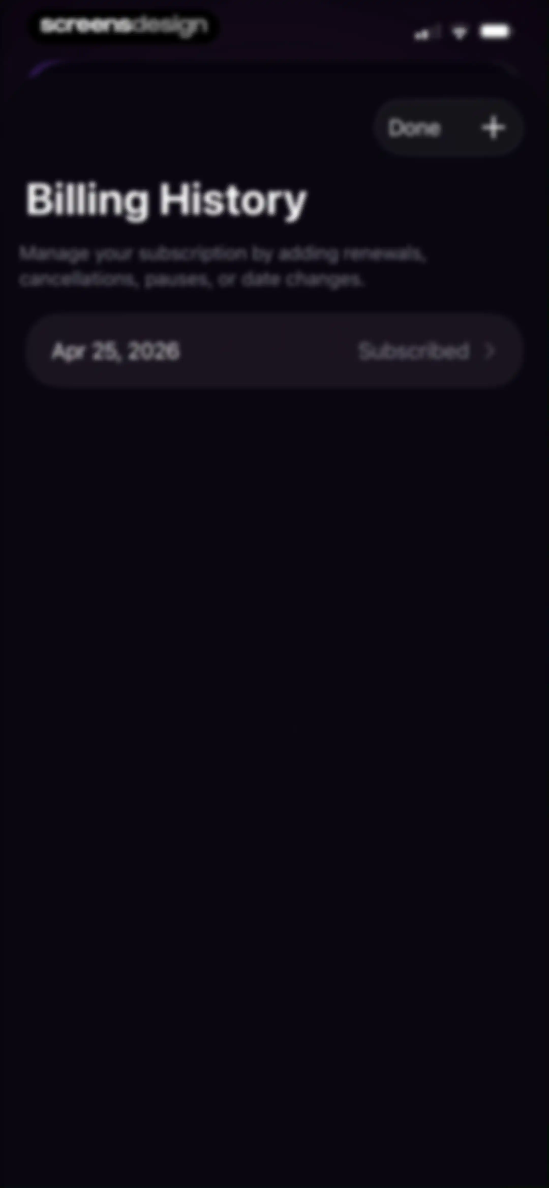 Subscription Manager: Orbit screen 20