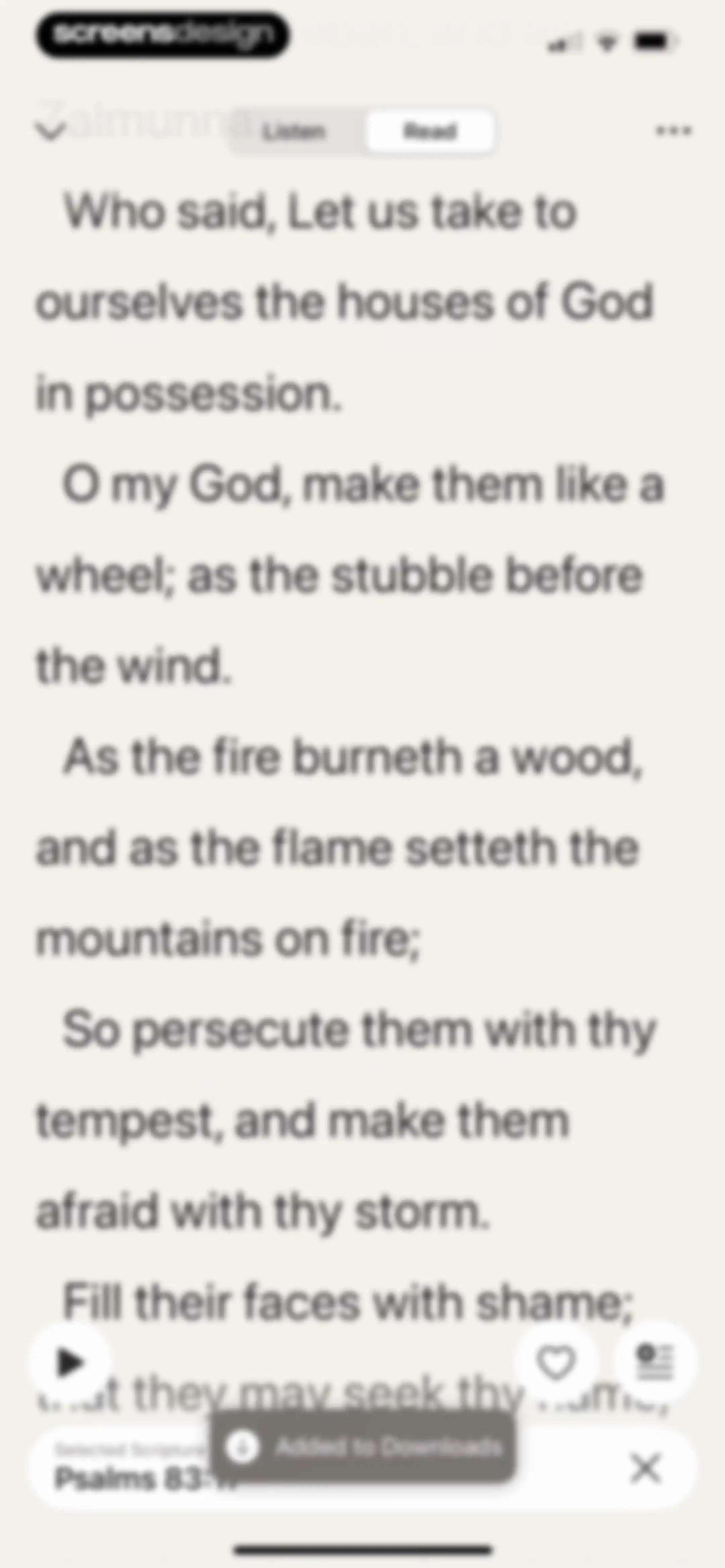 Dwell: Audio Bible screen 52