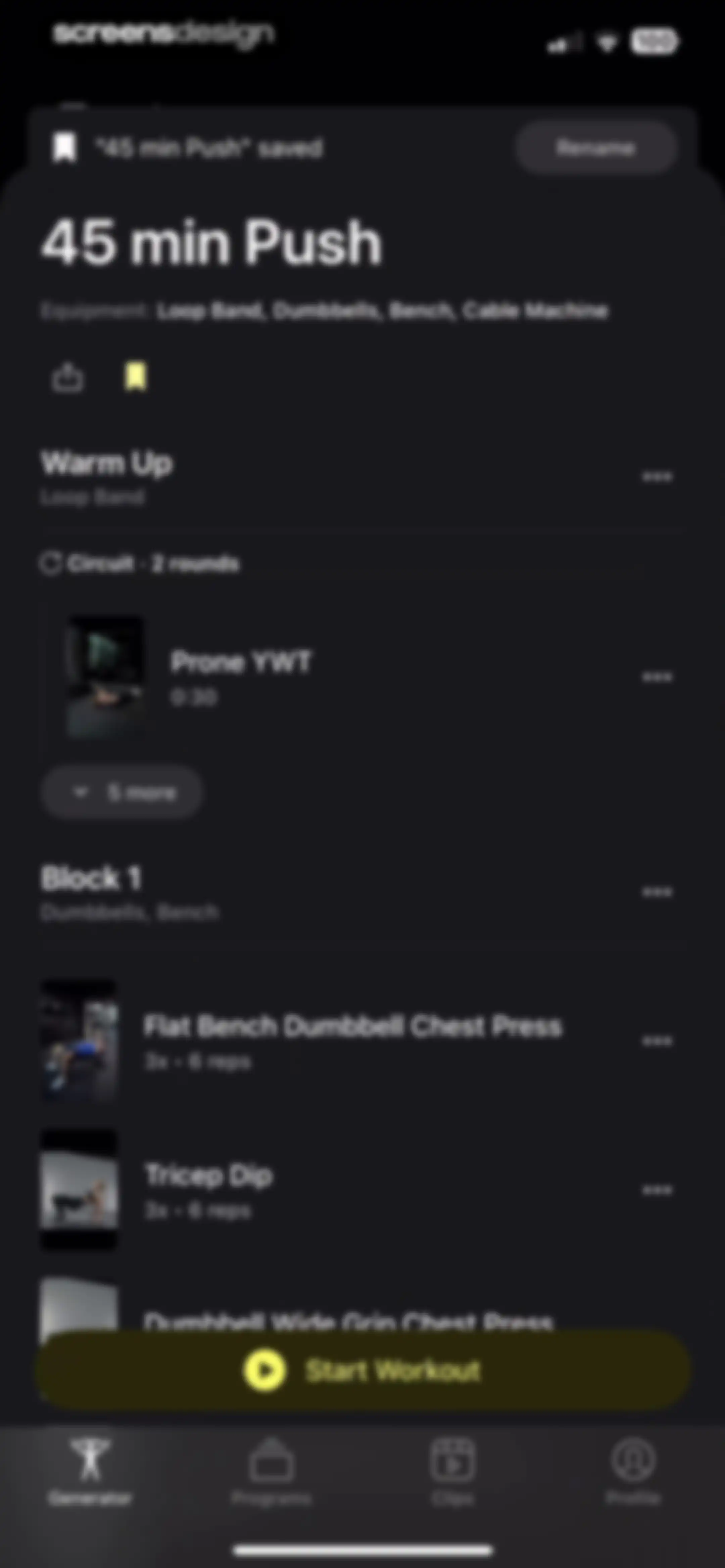 Peloton Strength+ screen 99