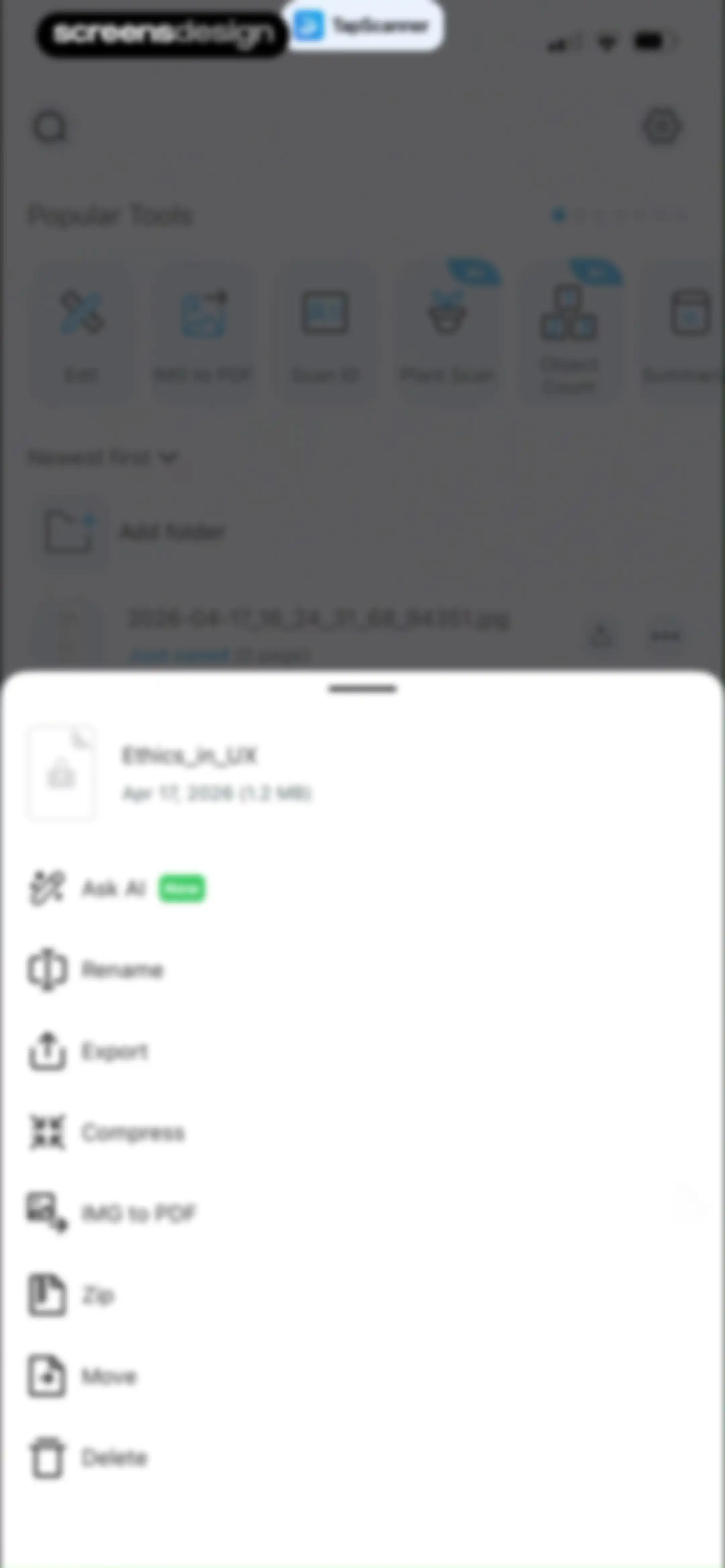 PDF Scanner App: TapScanner screen 84