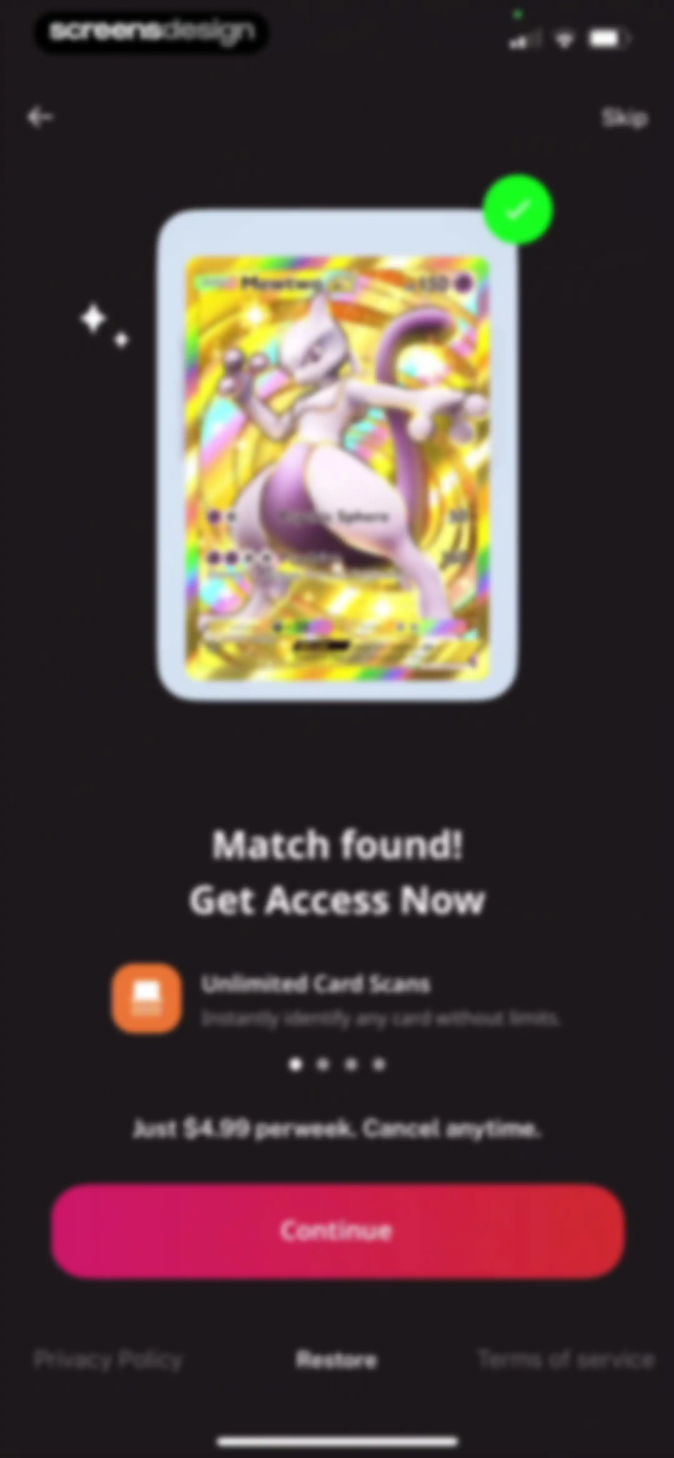 TCG Card Identifier Value screen 36