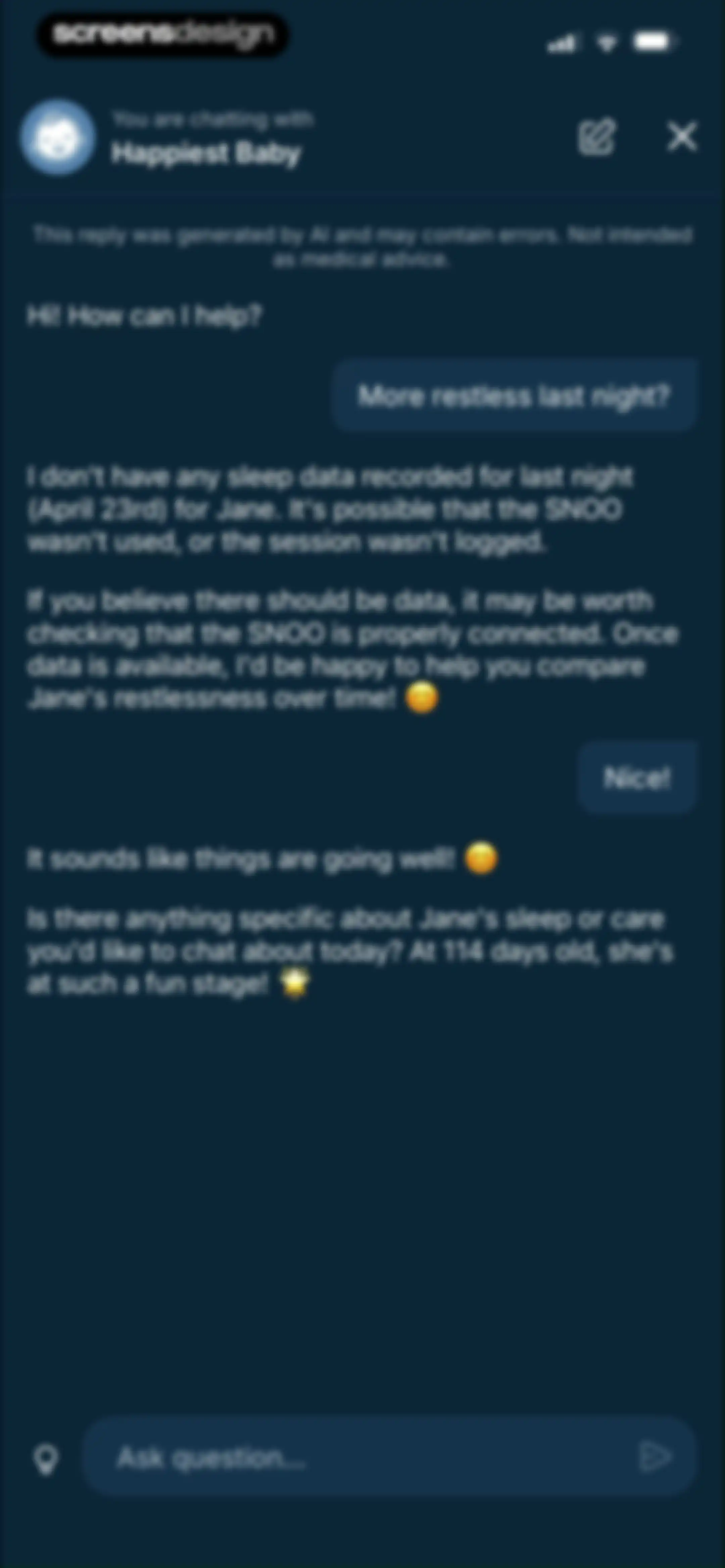 Happiest Baby, makers of SNOO screen 29