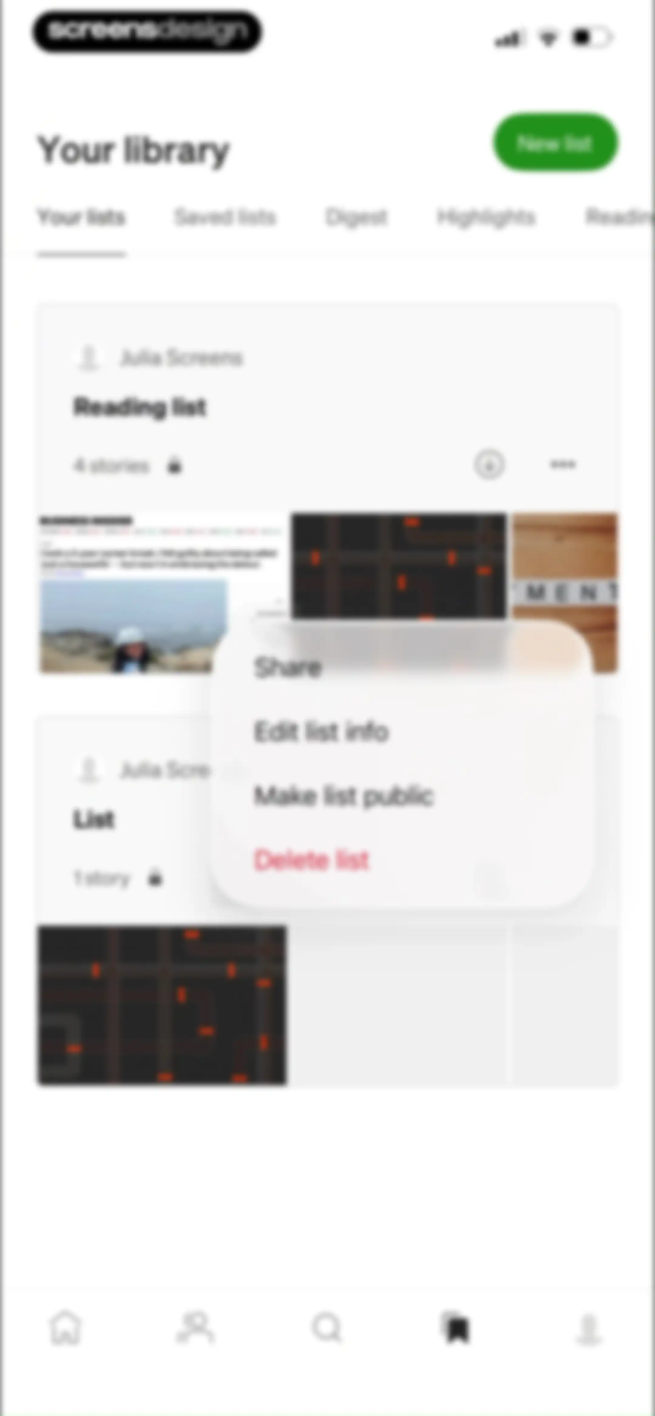 Medium: Read & Write Stories screen 95