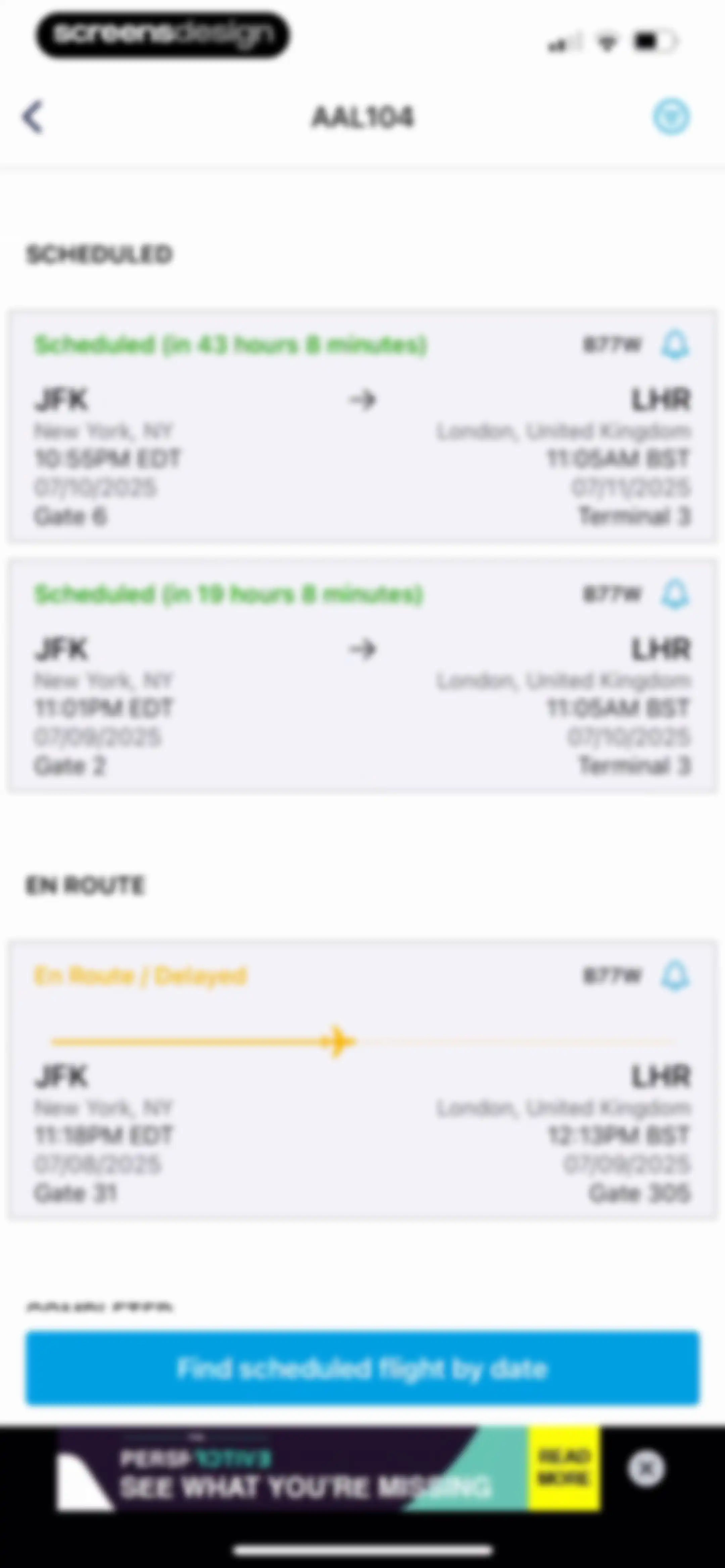 FlightAware Flight Tracker screen 55