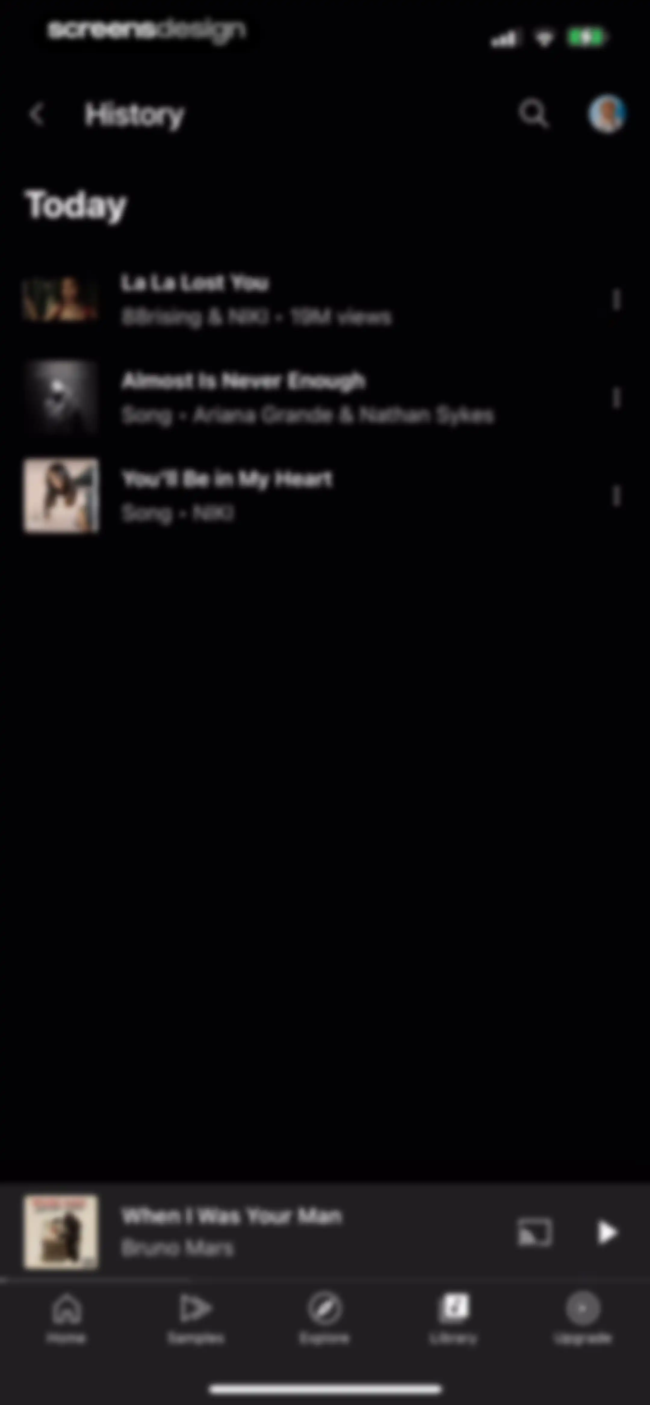 YouTube Music screen 167