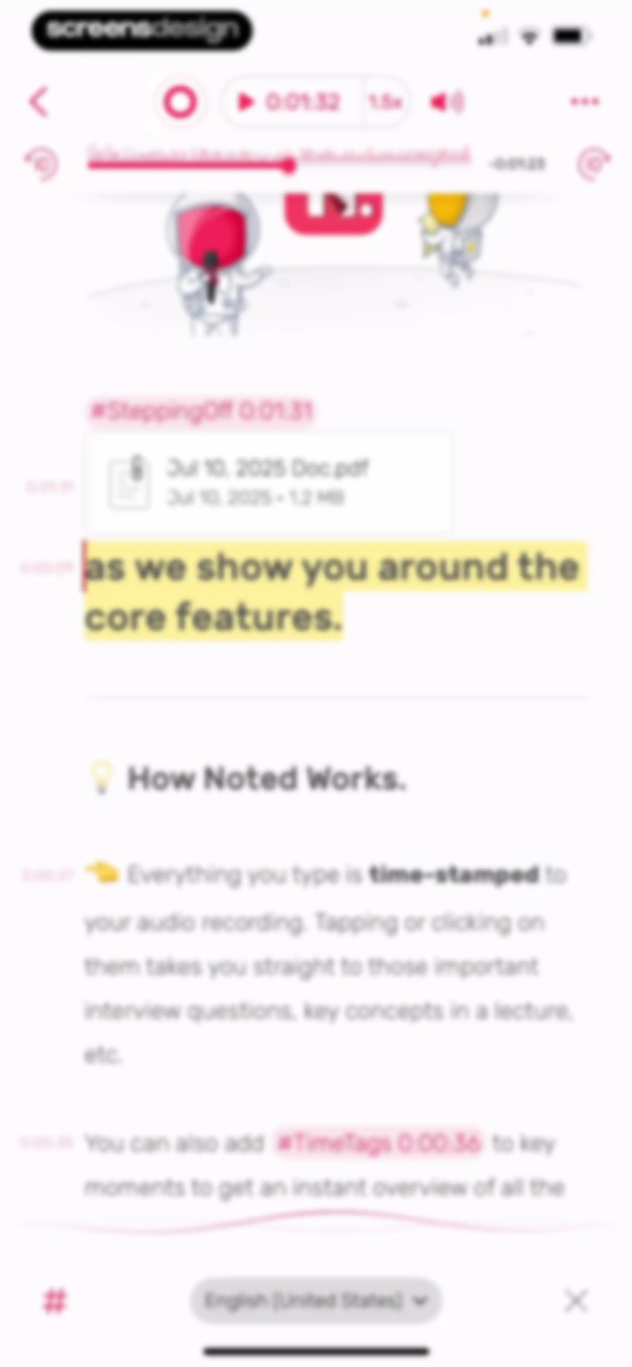 Noted: Record & AI Transcribe screen 39