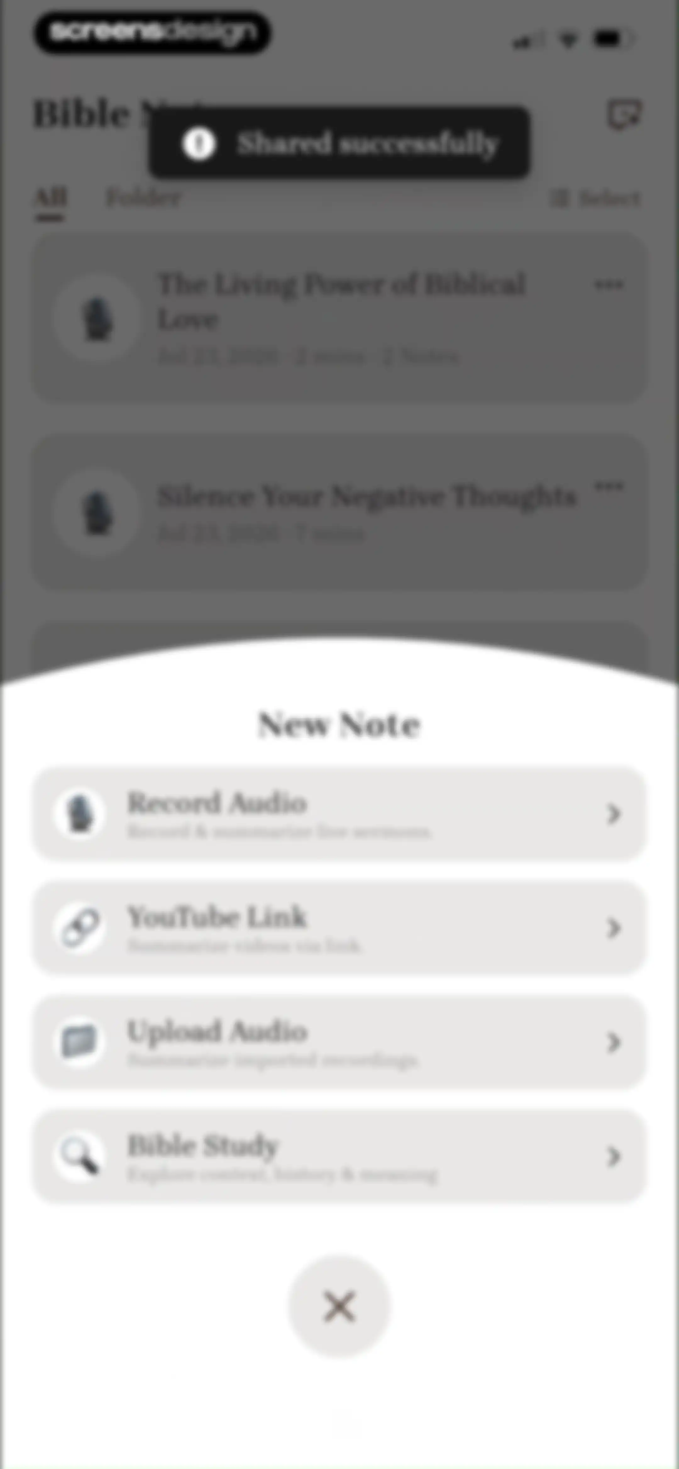 Bible Note: Sermon Notes screen 74