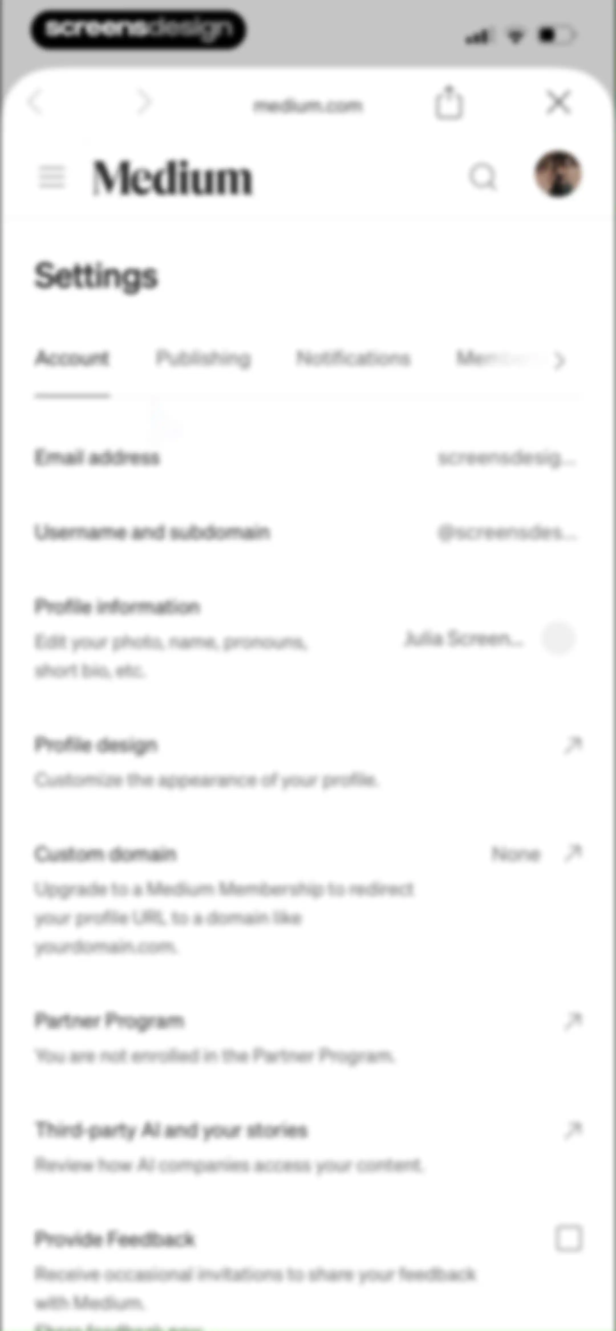 Medium: Read & Write Stories screen 122