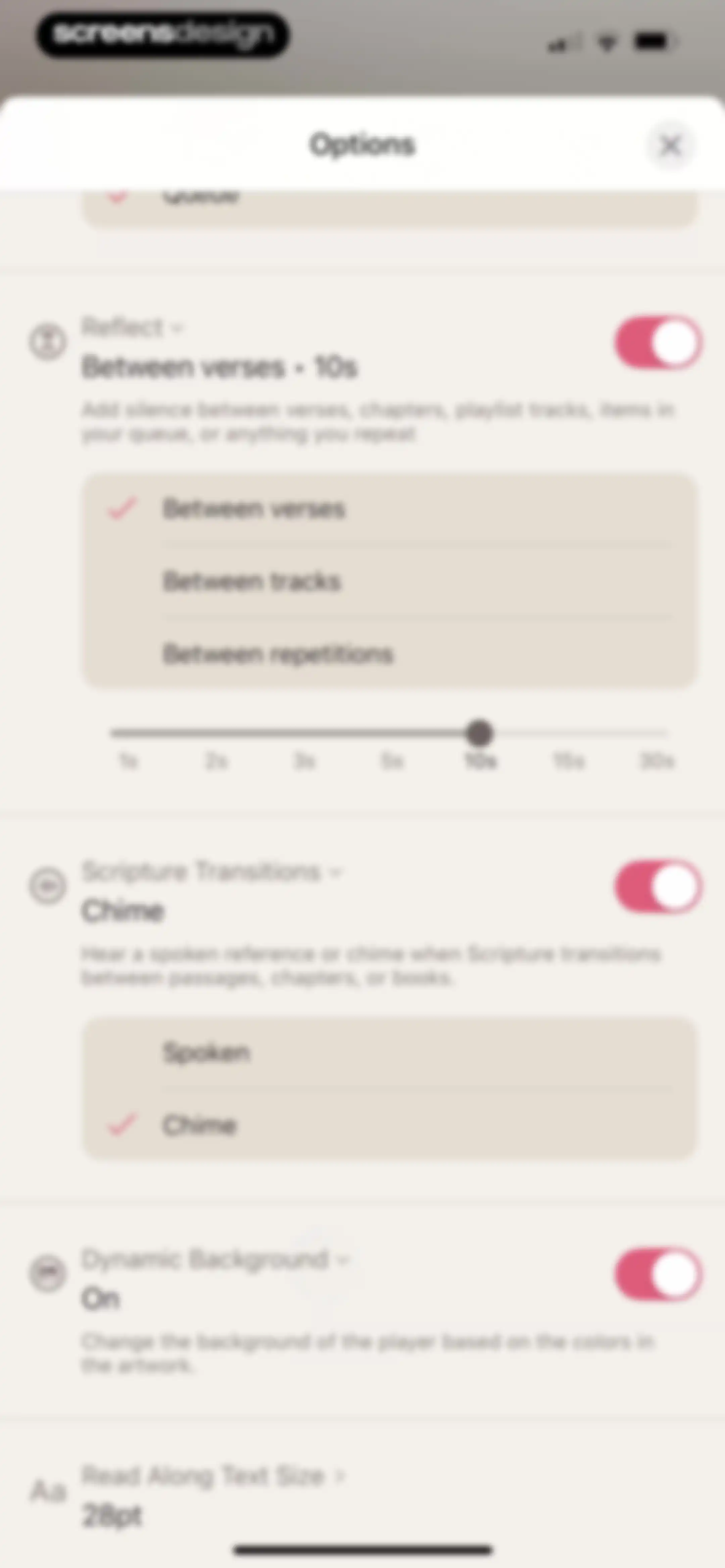 Dwell: Audio Bible screen 33