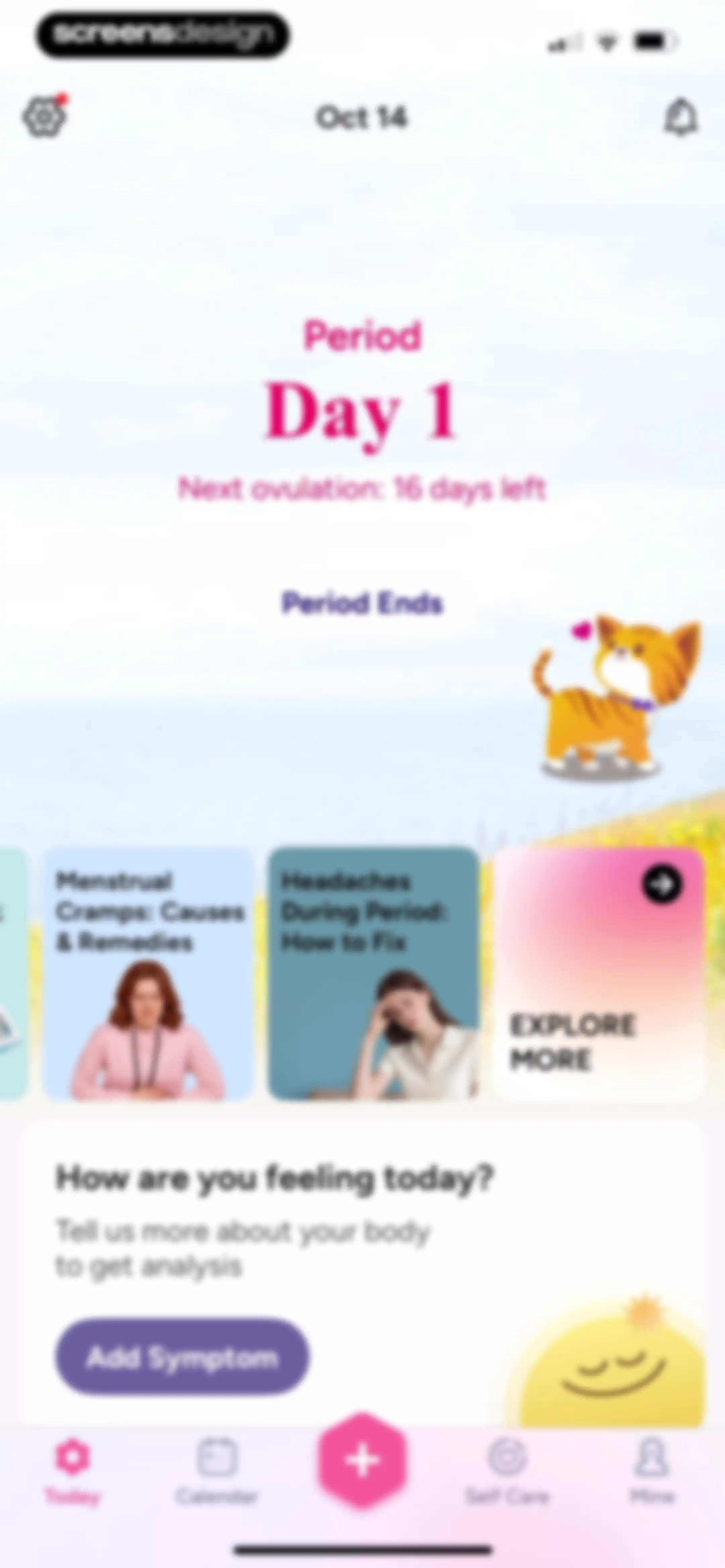 Period Tracker Period Calendar screen 92