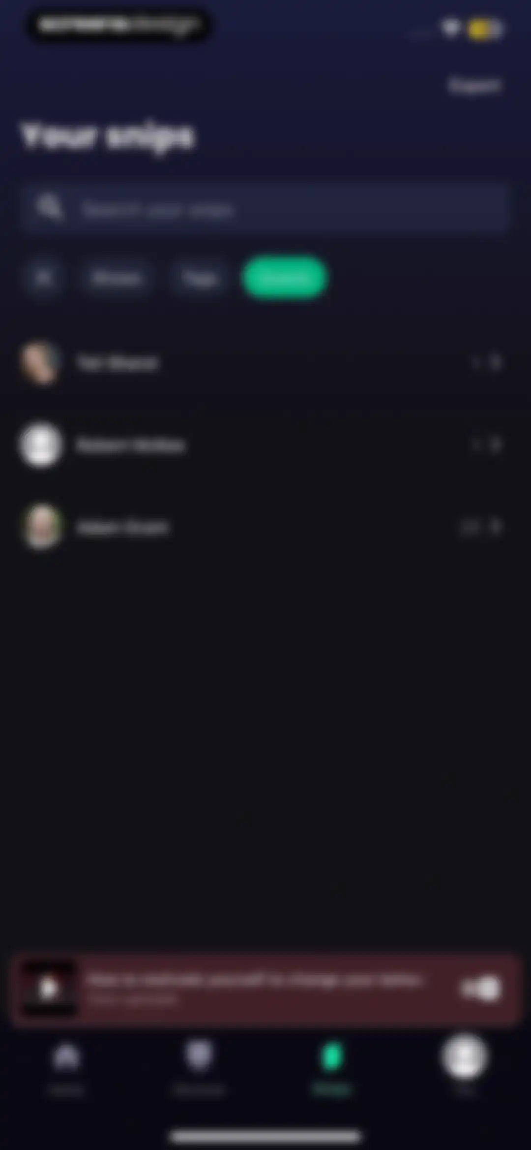 Snipd | AI Podcast Player screen 151
