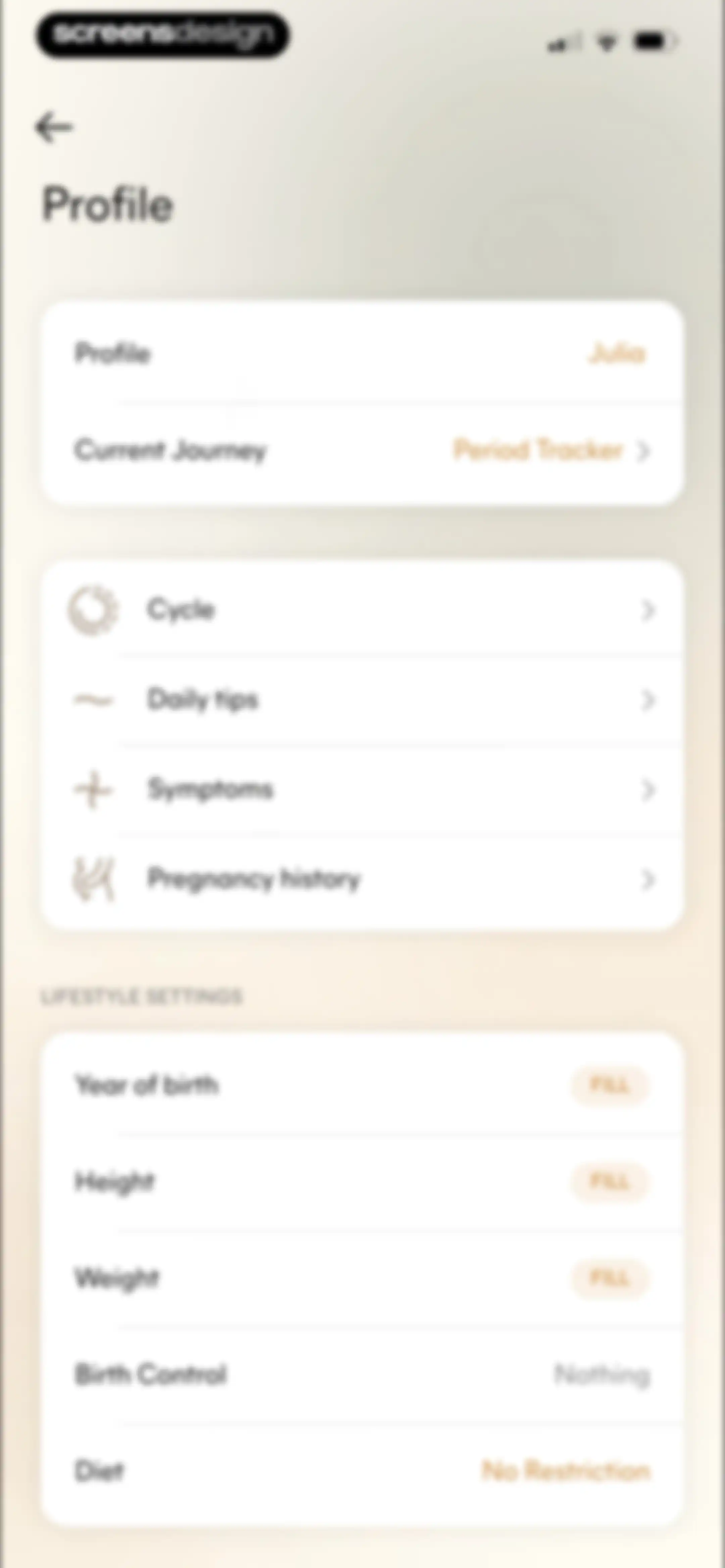 Lively - Period Tracker, Cycle screen 77