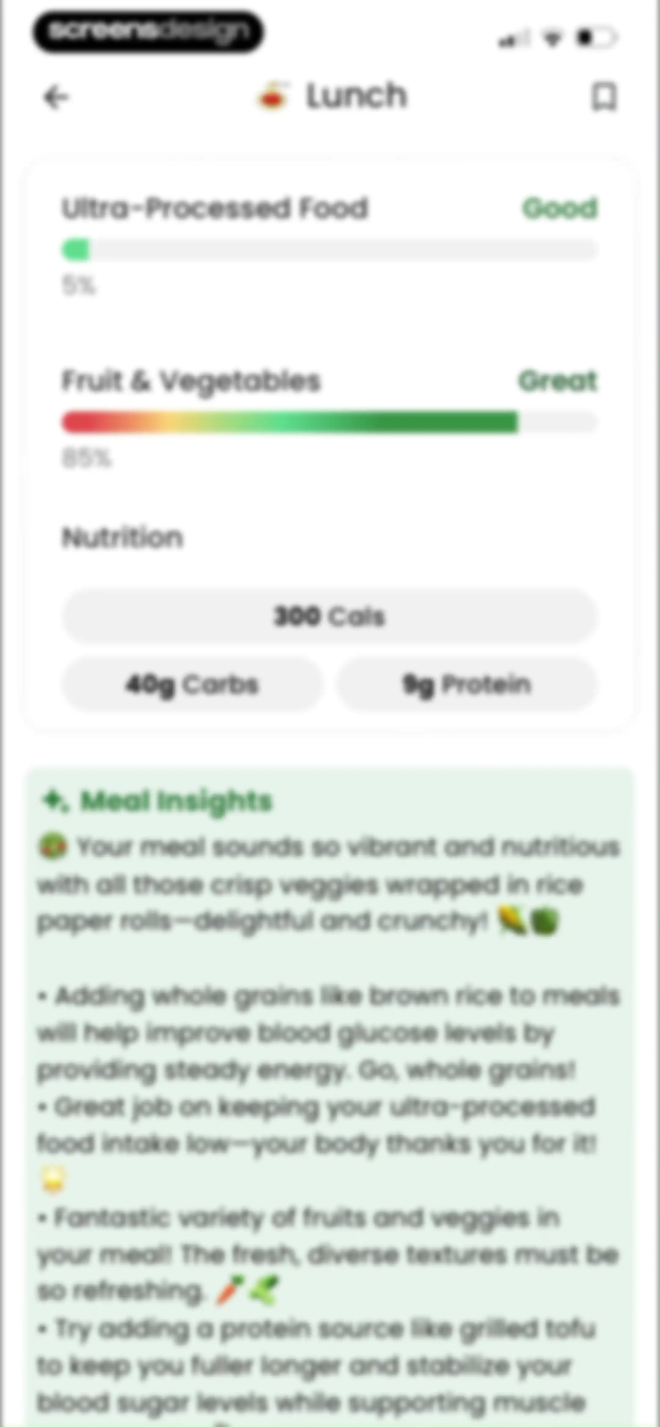 Diabetes food tracker - Gococo screen 96