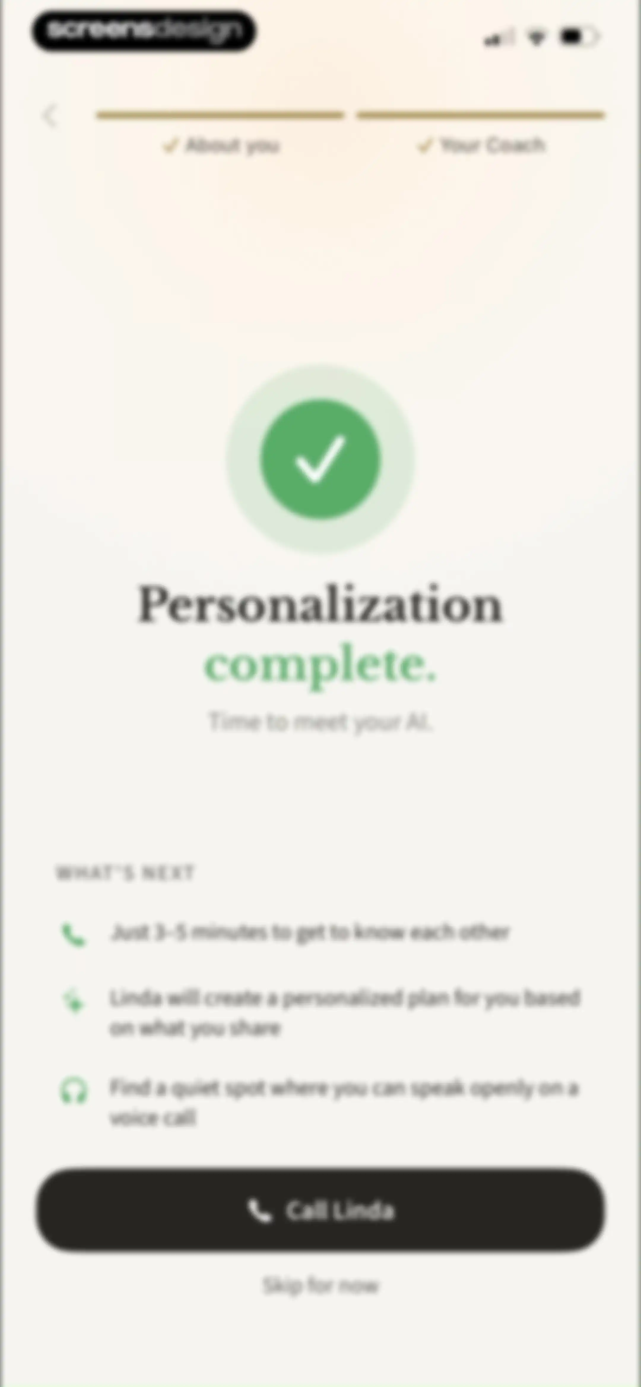 Sonia: AI for Mental Health screen 40