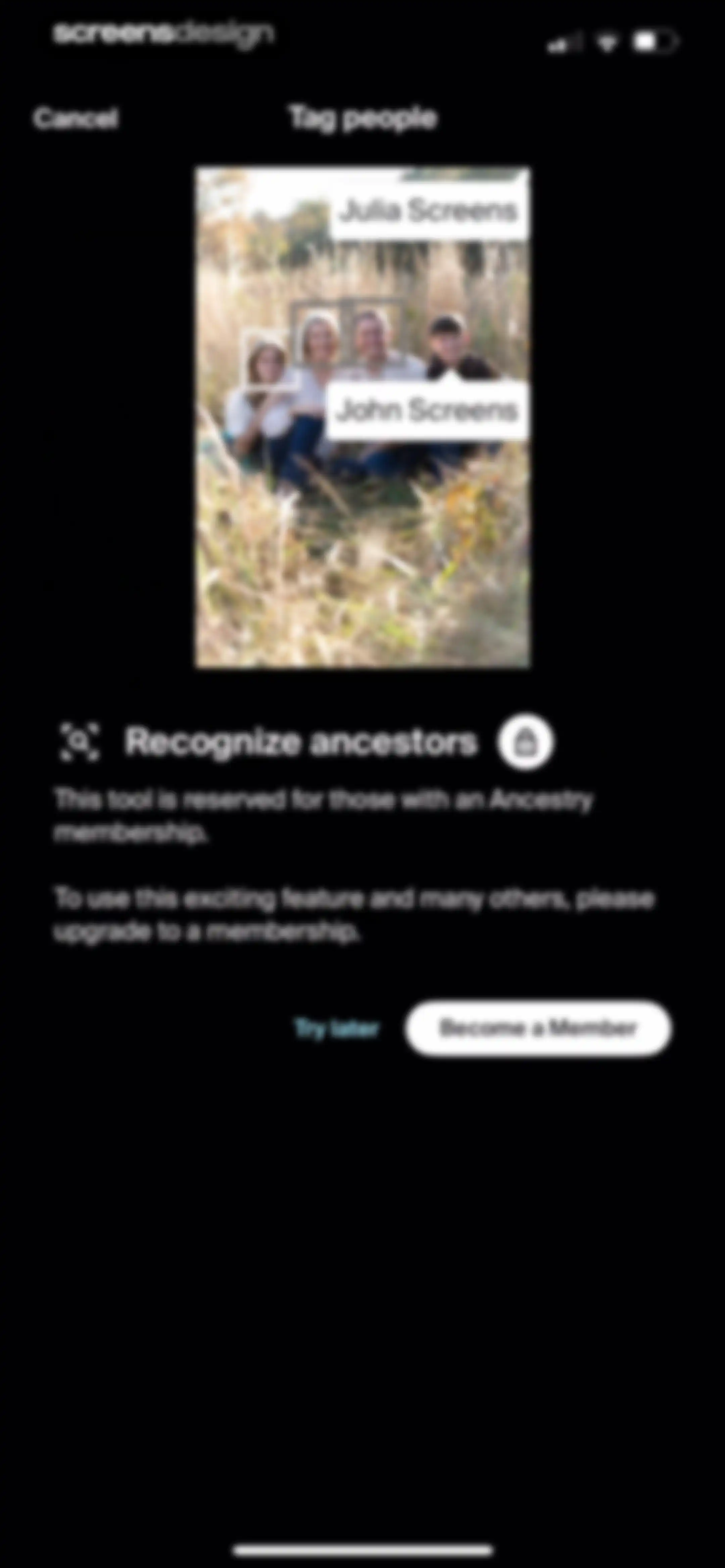 Ancestry: Family History & DNA screen 219